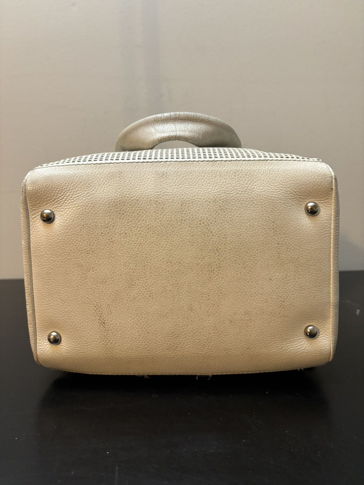 Chanel Chanel CC Coco Mark Mini Leather Boston Bag White Beige Size ONE SIZE - 6 Thumbnail