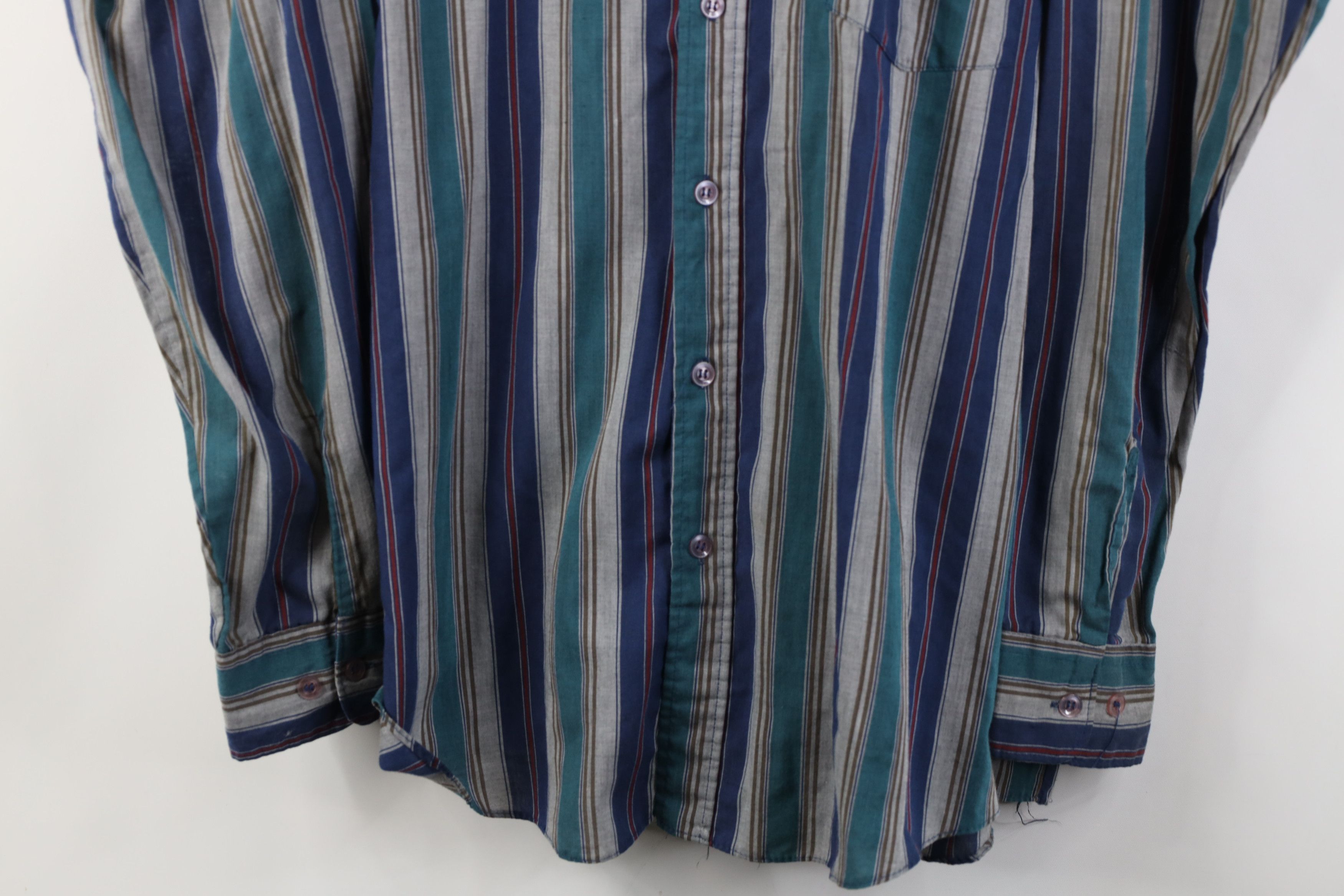 Vintage Vintage 90s Streetwear Block Collared Button Down Shirt Size US XL / EU 56 / 4 - 3 Thumbnail
