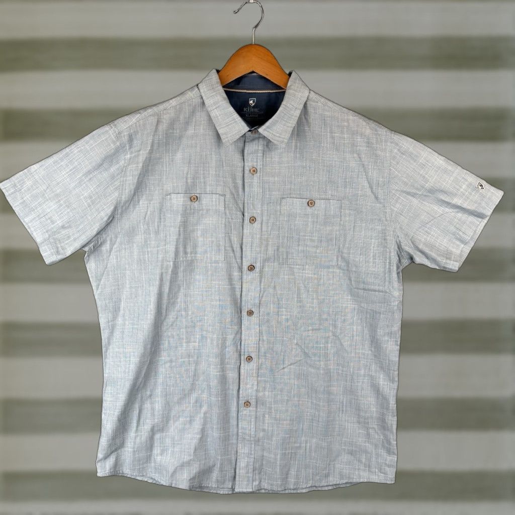 Vintage KUHL Karib Shirt Mens XL Light Blue Cotton Blend Short Sleeve Outdoor 7259 Size US XL / EU 56 / 4 - 1 Thumbnail
