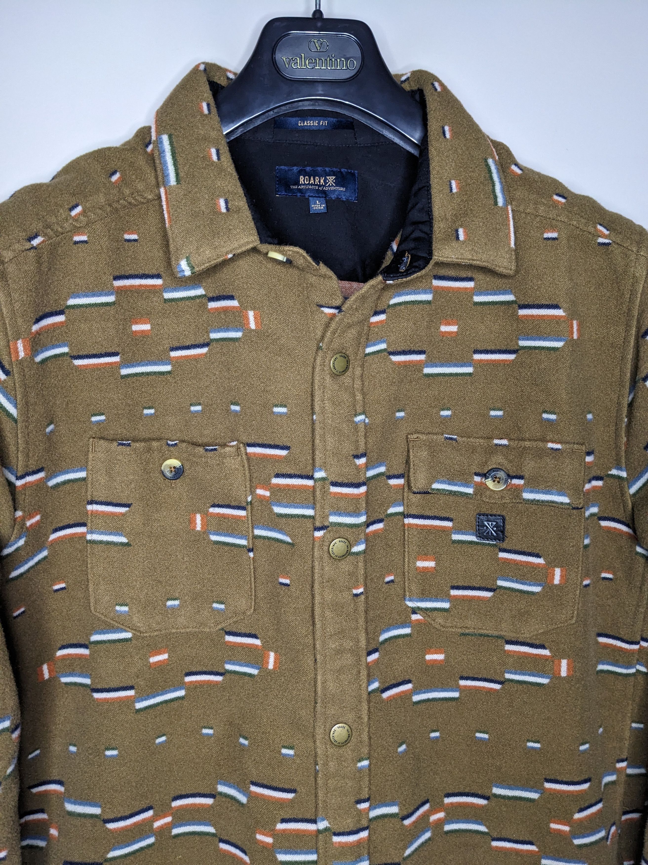 Roark Roark Flannel Jacquard Snap Shirt Large Aztec Southwestern Size US L / EU 52-54 / 3 - 6 Thumbnail