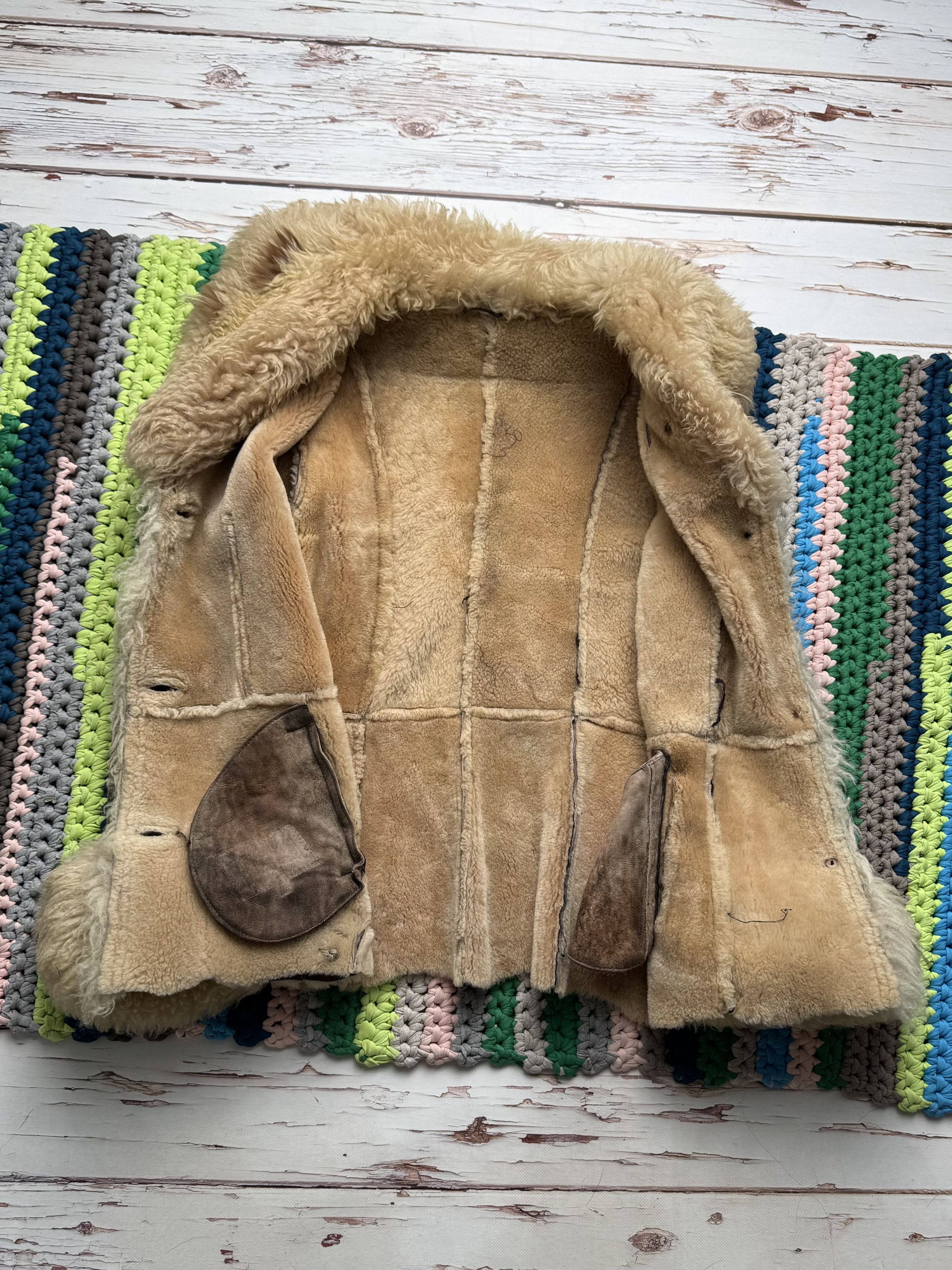 Japanese Brand Vintage Real Sheepskin Coat (ET1)(D15) Size M / US 6-8 / IT 42-44 - 4 Thumbnail