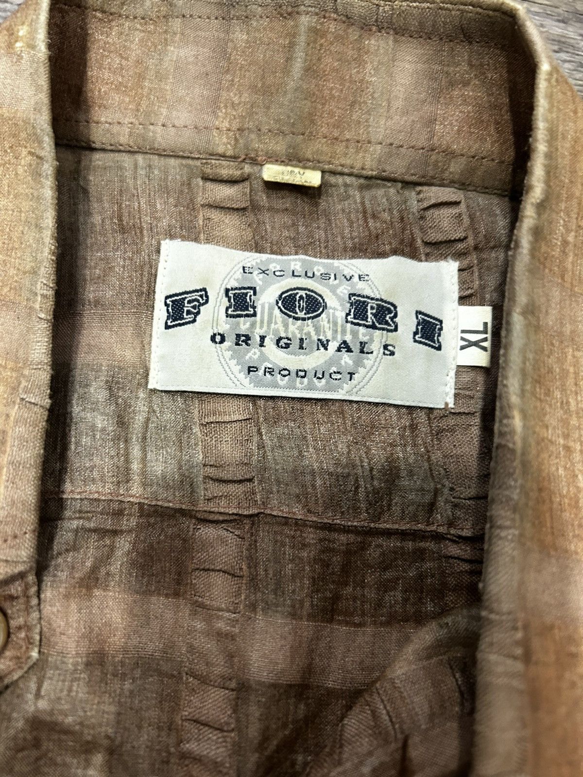 Vintage 🌲 Fiori Vintage Rustic Long Sleeve Button Up Shirt 🌲 Size US XL / EU 56 / 4 - 3 Thumbnail