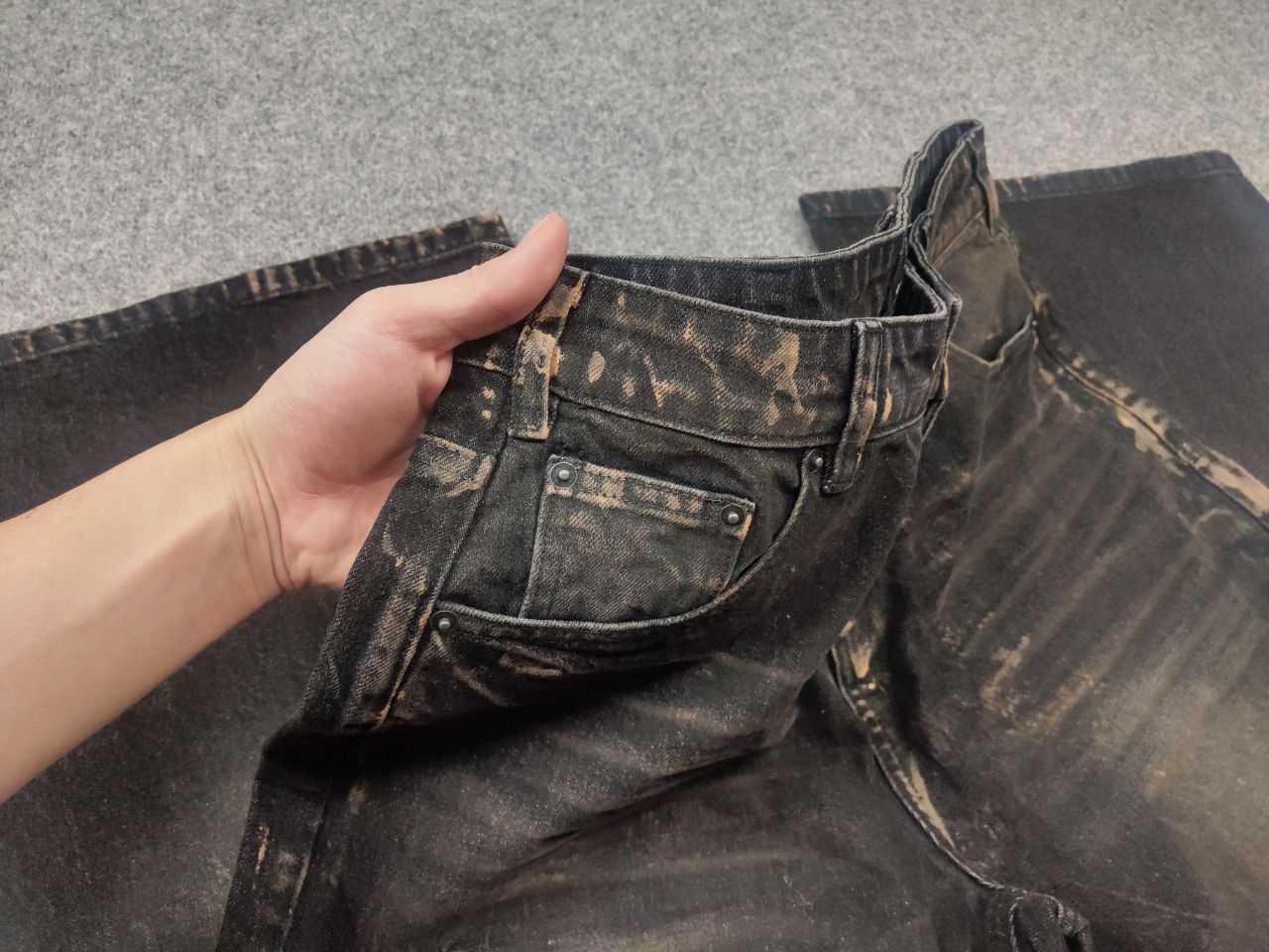 JCAESAR super baggy Black dye Denim Jeans rick owens LGB