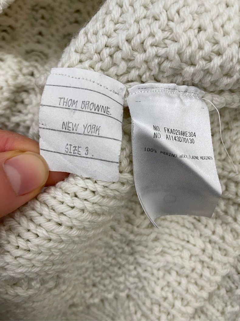Thom Browne Thom browne Beige four-striped turtleneck sweater 2504-Next Size US L / EU 52-54 / 3 - 6 Thumbnail