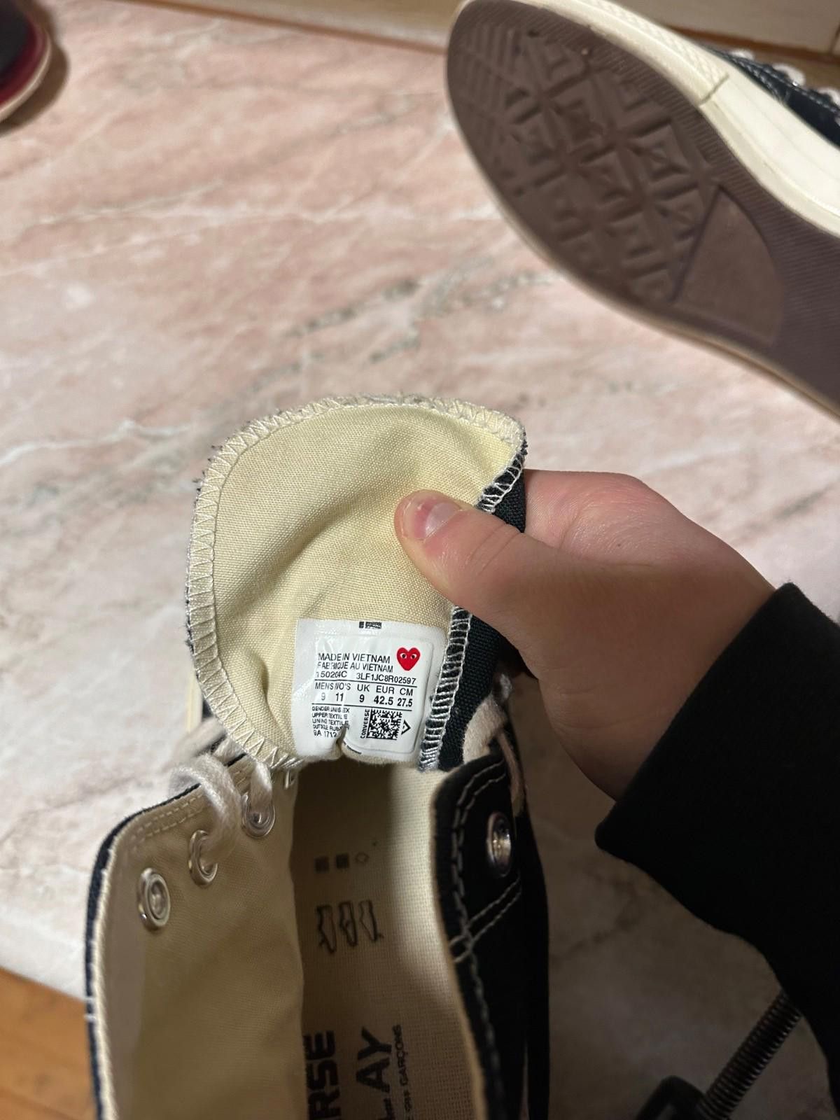 Converse Comme des Garçons PLAY x Converse Chuck 70 High-Top Sneaker Size US 9 / EU 42 - 8 Thumbnail