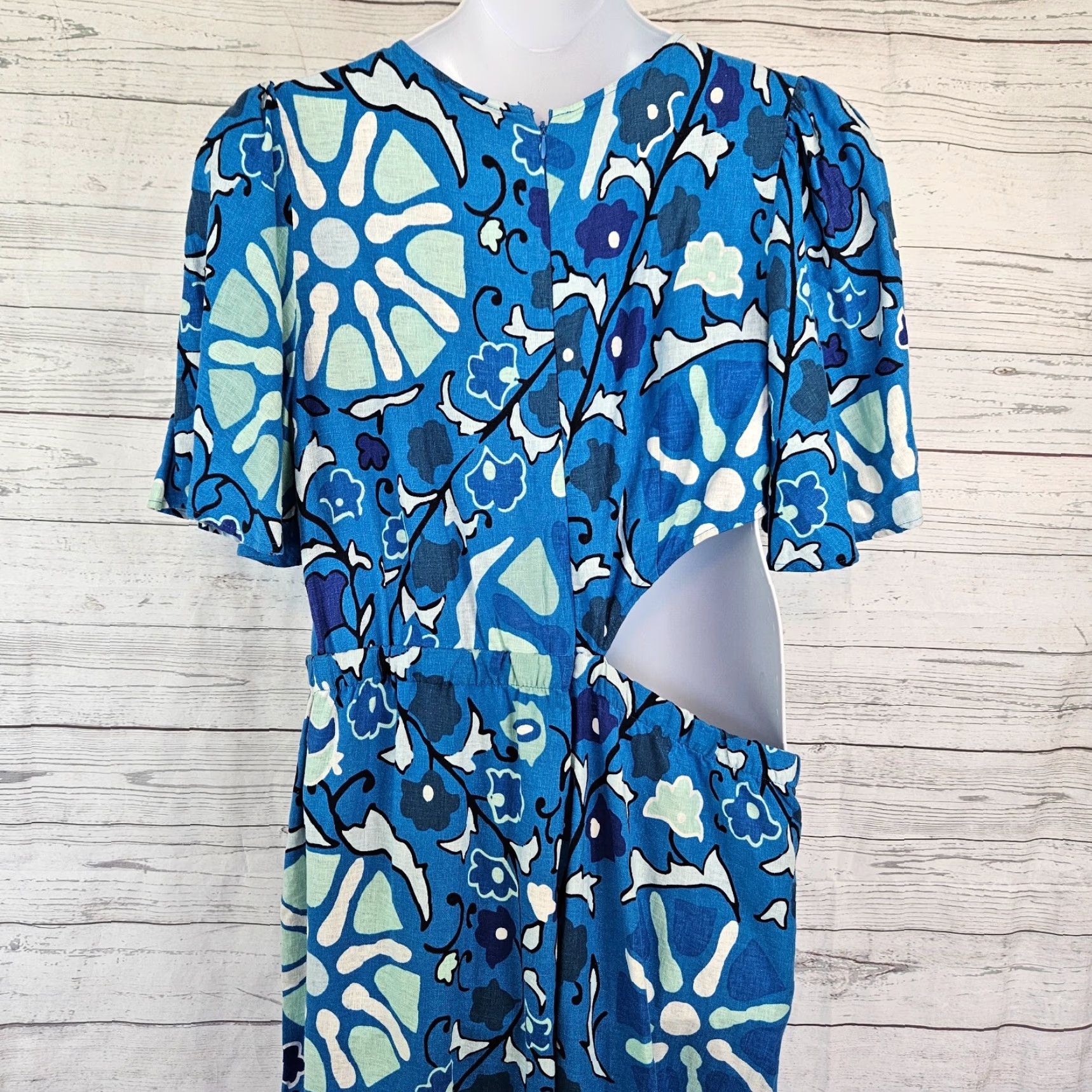 RHODE Rhode x Target Womens Jumpsuit One-Piece Plus 2XL Blue Linen Blend Zinnia Floral Adults Womens Size 40" / US 18 - 4 Thumbnail