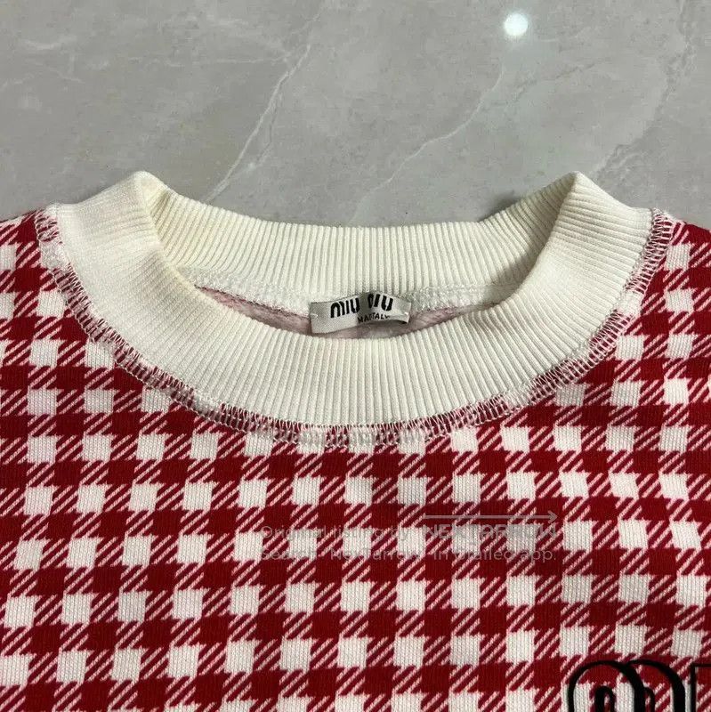 Miu Miu Miu Miu Red Checkered Cotton Sweatshirt . Size S / US 4 / IT 40 - 5 Thumbnail