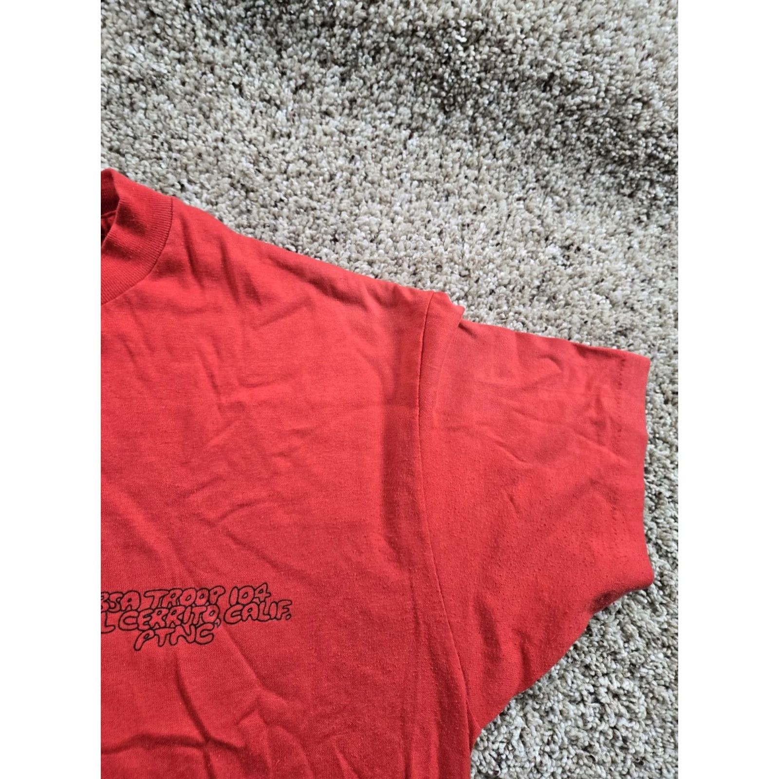 TEE JAYS VINTAGE Tee Jays Shirt Mens Large Red Canoes 1989 Single Stitch Tee Jays Logo Graphic Print Cotton T-Shirt Summer 80s Summer PR Men's Size US L / EU 52-54 / 3 - 5 Thumbnail