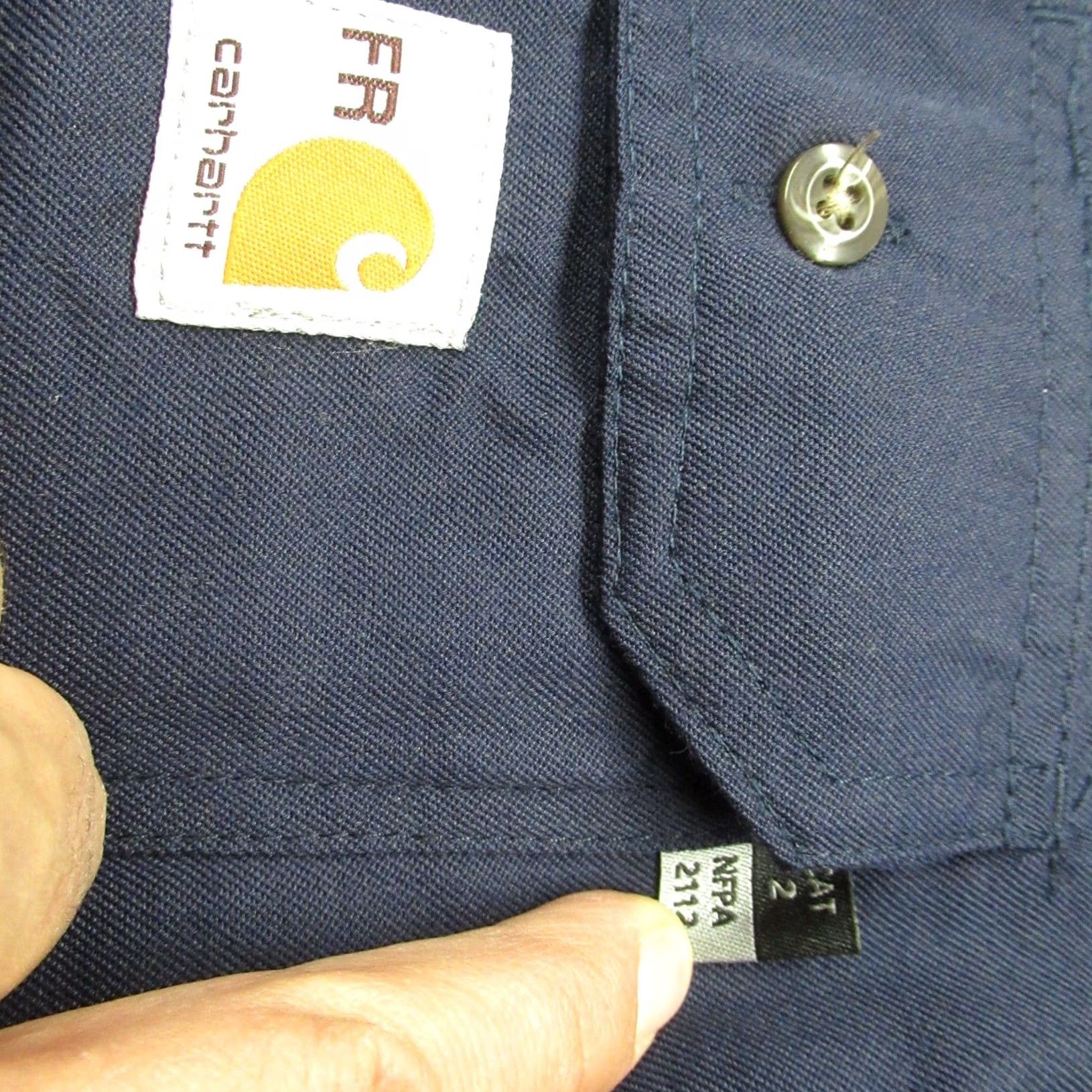 Carhartt VINTAGE Carhartt FR Work Shirt Navy XL Flame Resistant CAT 2 Sherwin Williams LOGO NEW Size US XL / EU 56 / 4 - 4 Thumbnail