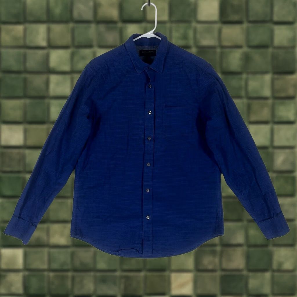 Banana Republic Banana Republic Button-Up Shirt Mens M Slim Fit Blue Long Sleeve Button-Front 100% Cotton Size US M / EU 48-50 / 2 - 1 Thumbnail