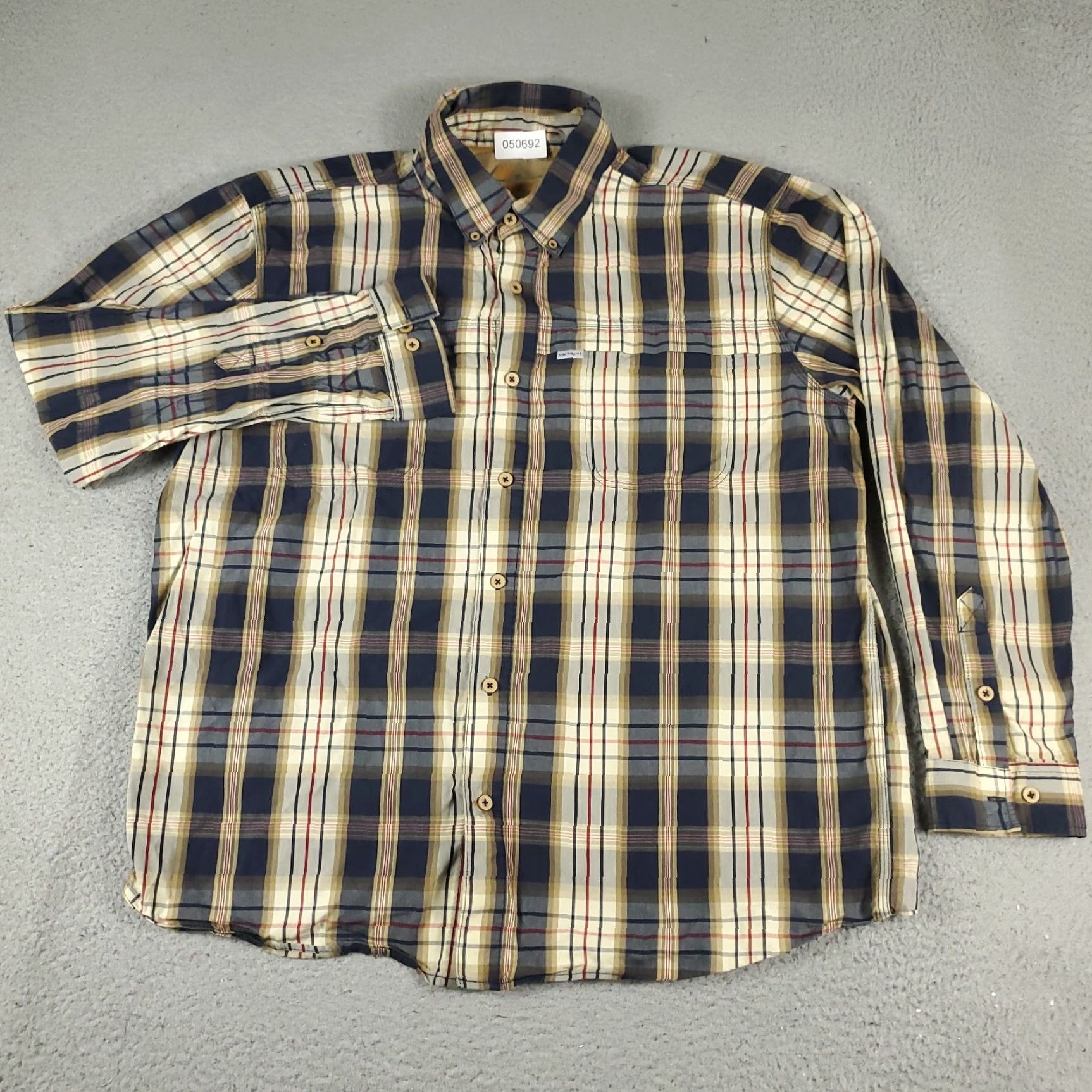 Carhartt Carhartt Shirt Mens XL Blue Plaid Button-Up Long Sleeve Casual Workwear Size US XL / EU 56 / 4 - 2 Thumbnail