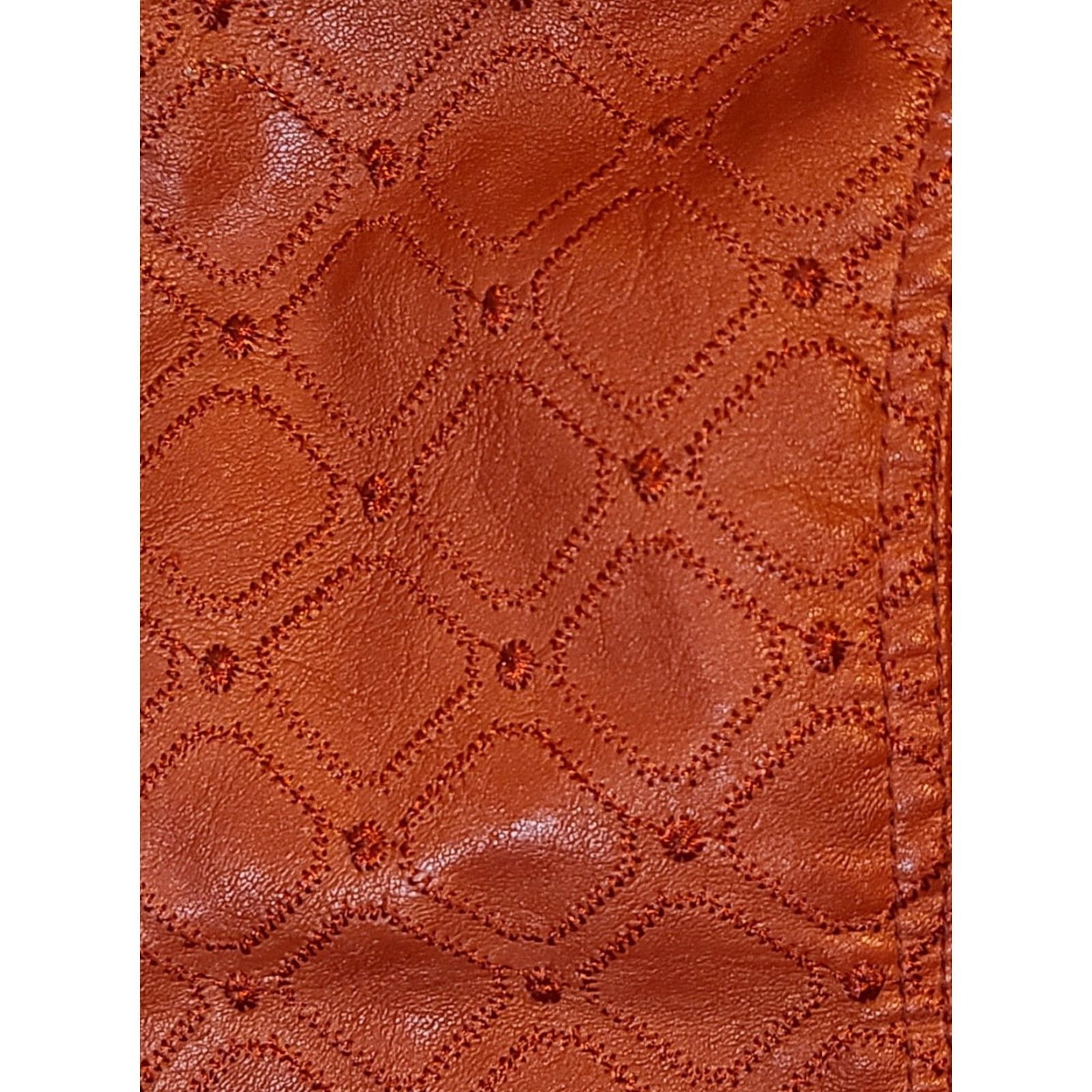 Vintage Ameri Mode Dark Red Faux Leather Jacket Filigree Women S Boho Full Zip Collared Mid-Length Regular Fit New with Tags Size S / US 4 / IT 40 - 6 Thumbnail