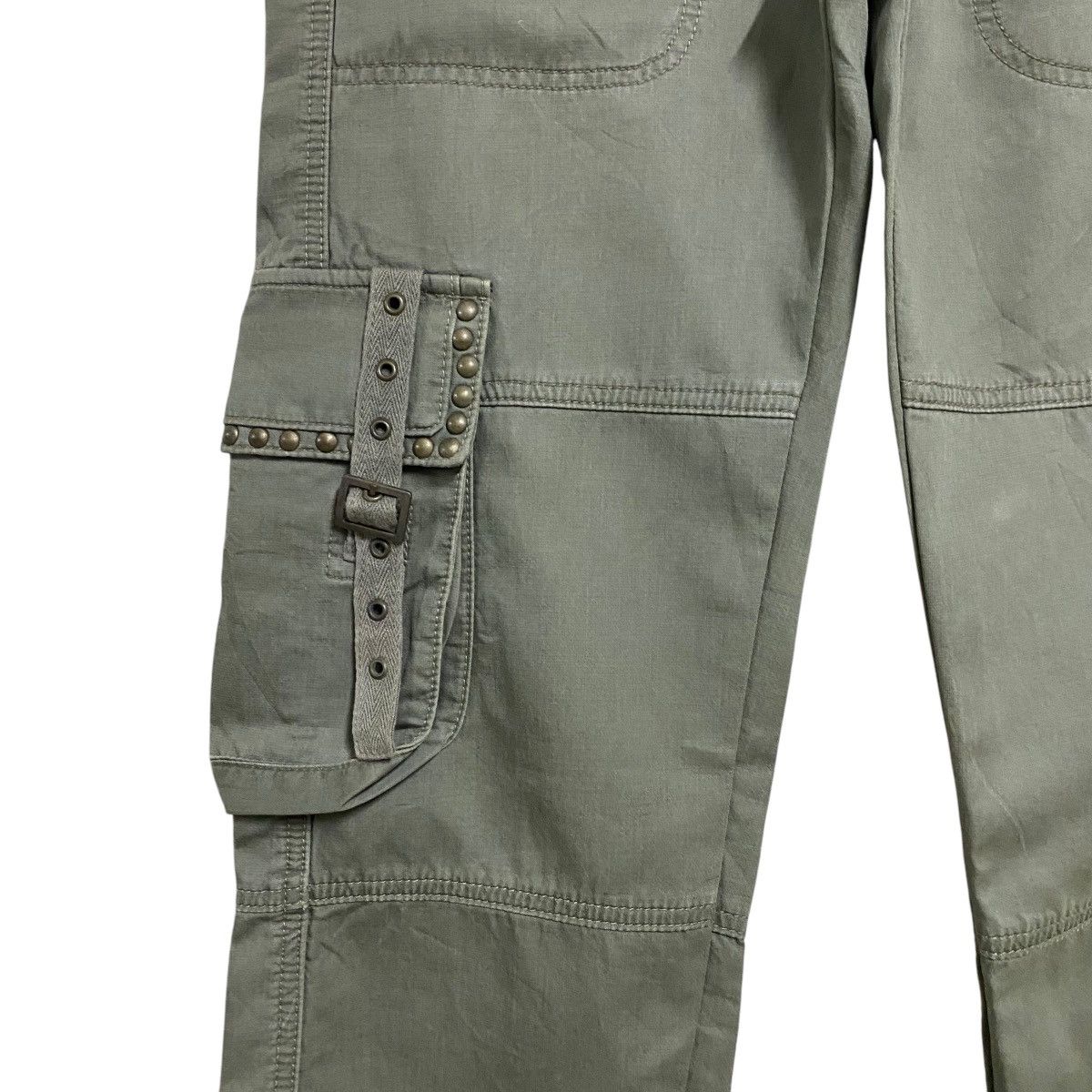COOK JEANS Studded Military Cargo Pants Low Rise