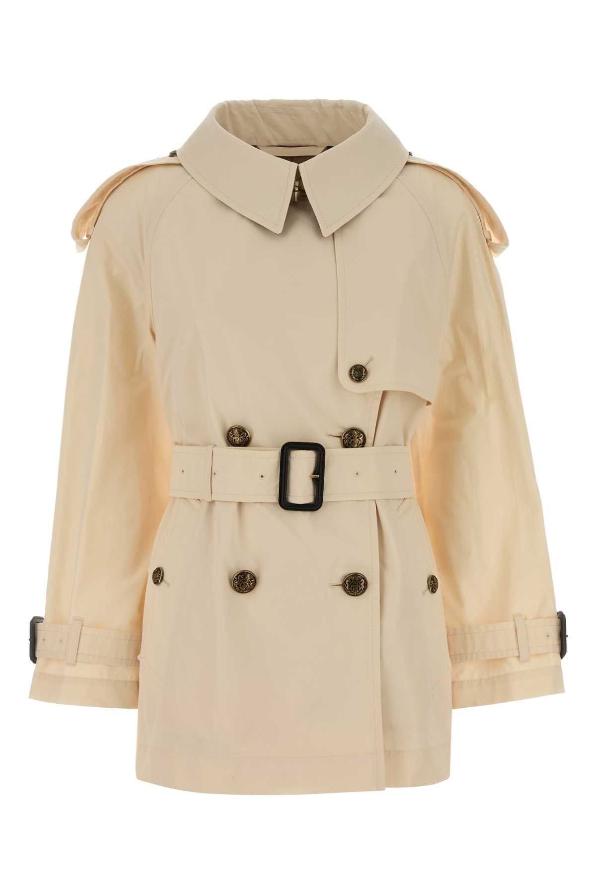 Burberry Ivory Cotton Fitzrovia Trench Coat Size S / US 4 / IT 40 - 1 Thumbnail