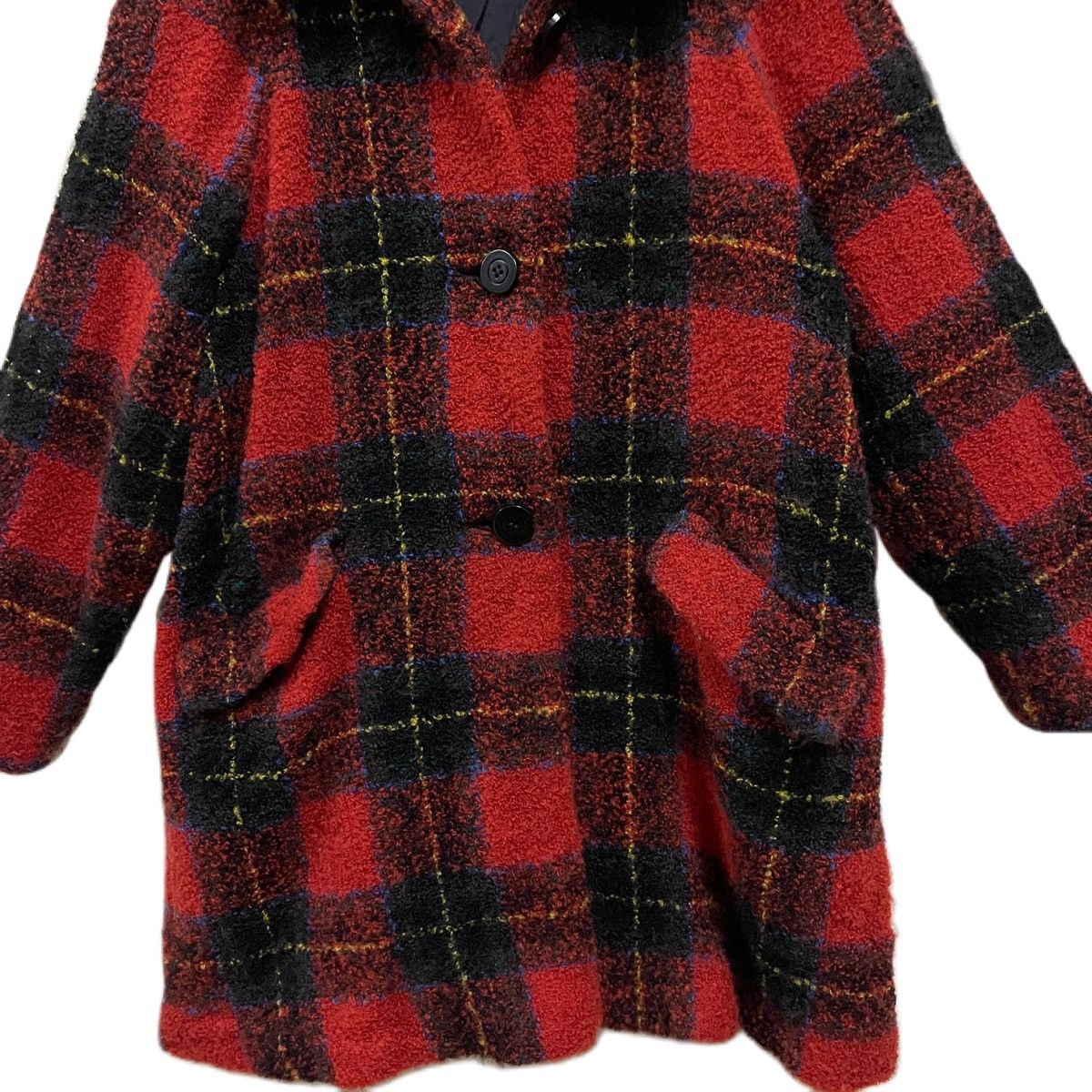 Givenchy Vintage GIVENCHY red tartan coat jacket Size XL / US 12-14 / IT 48-50 - 3 Thumbnail