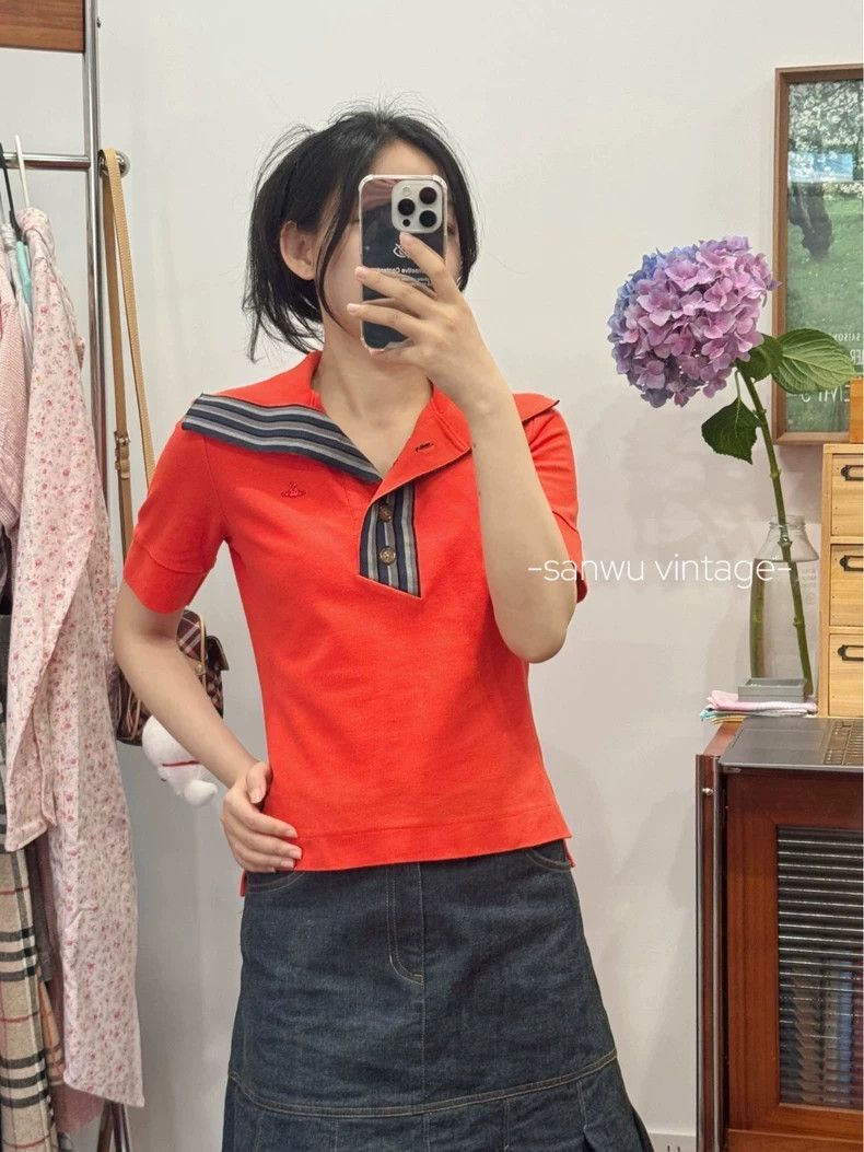 Vivienne Westwood Vivienne Westwood size2 Starred red polo shirt Size M / US 6-8 / IT 42-44 - 1 Thumbnail