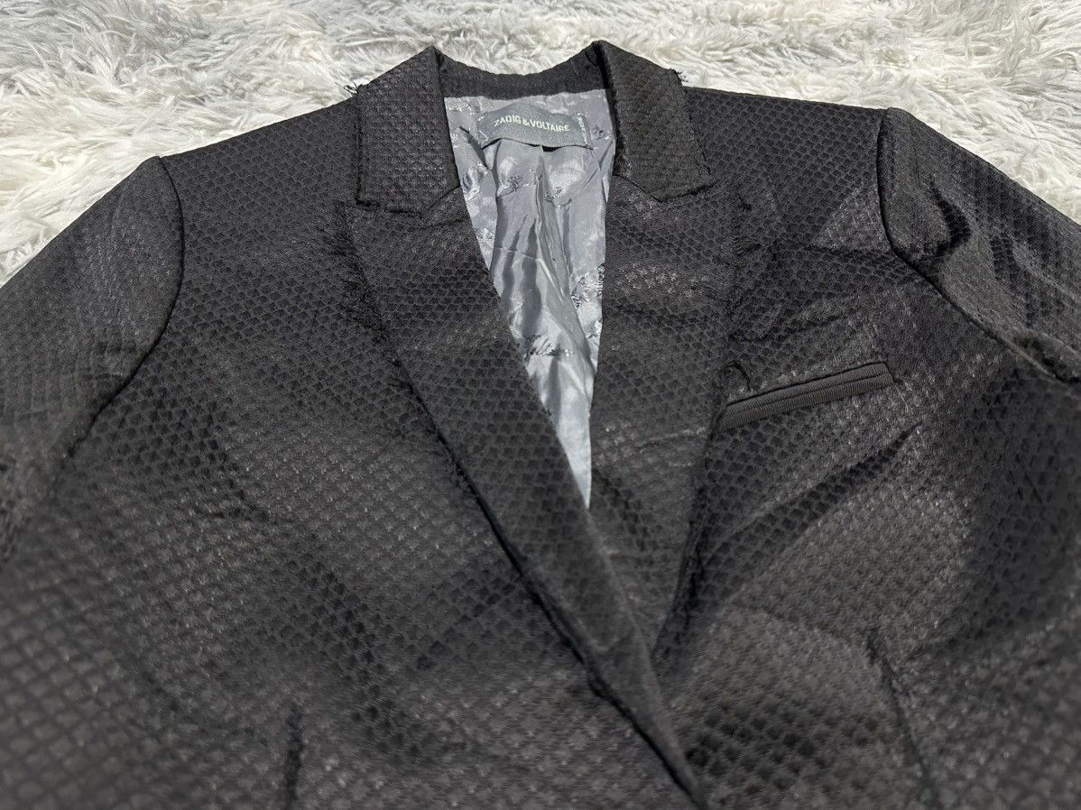 Zadig & Voltaire 🔥Y2K Vintage Zadig & Voltaire Raw Edge Blazer Jacket Size XS / US 0-2 / IT 36-38 - 3 Thumbnail