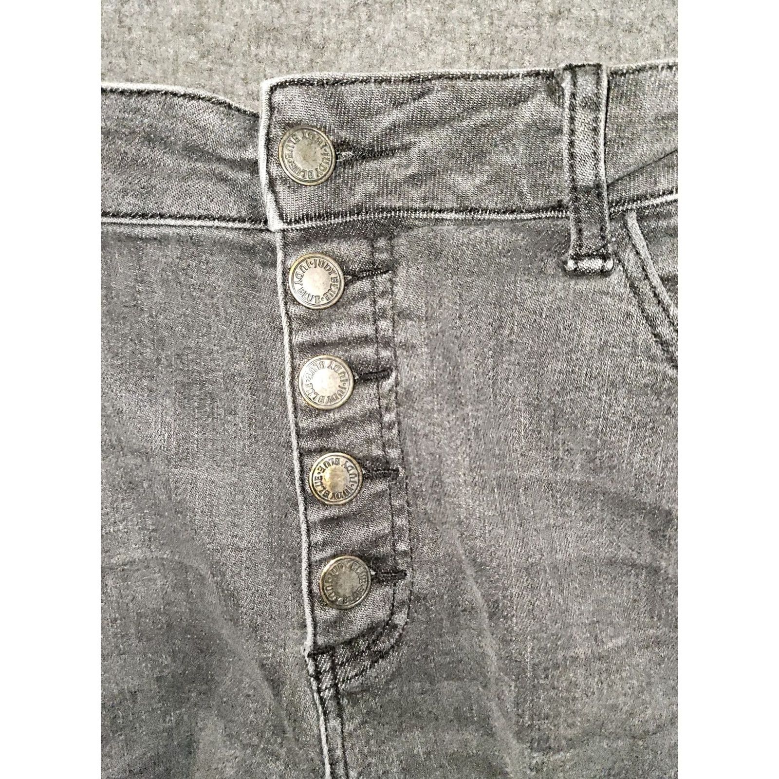 Vintage VINTAGE Judy Blue High Rise Skinny Ankle Jeans Women's 18W Button Fly Raw Hem Distressed Size 40" / US 18 - 7 Thumbnail
