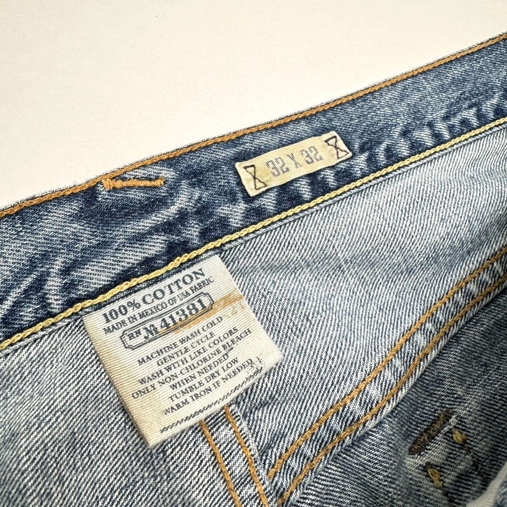 Polo Ralph Lauren VTG Polo Ralph Lauren Jeans Men's 32x32 Straight Distressed Blue Denim 90s Y2K Rails A Size US XS / EU 42 / 0 - 4 Thumbnail