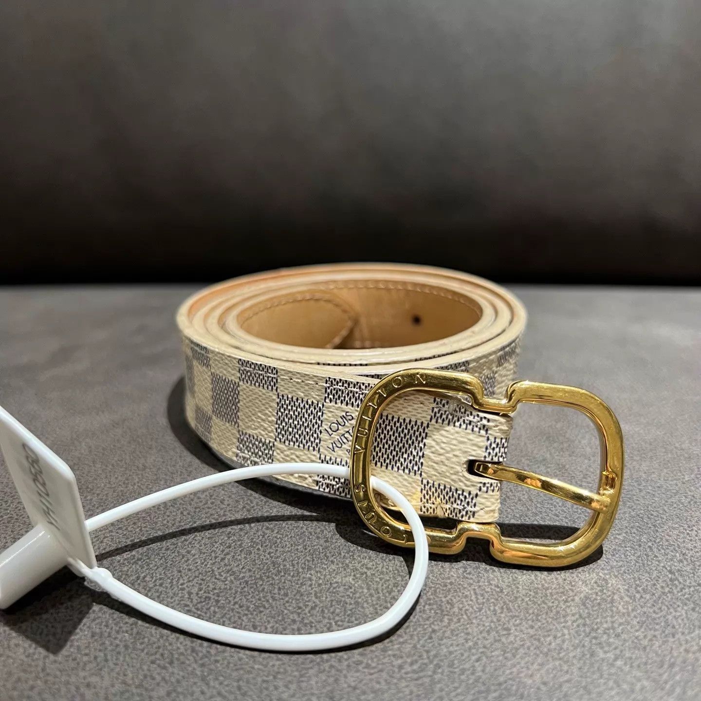 Louis Vuitton LOUIS VUITTON White Damier Belt 80 99 New Size ONE SIZE - 1 Thumbnail