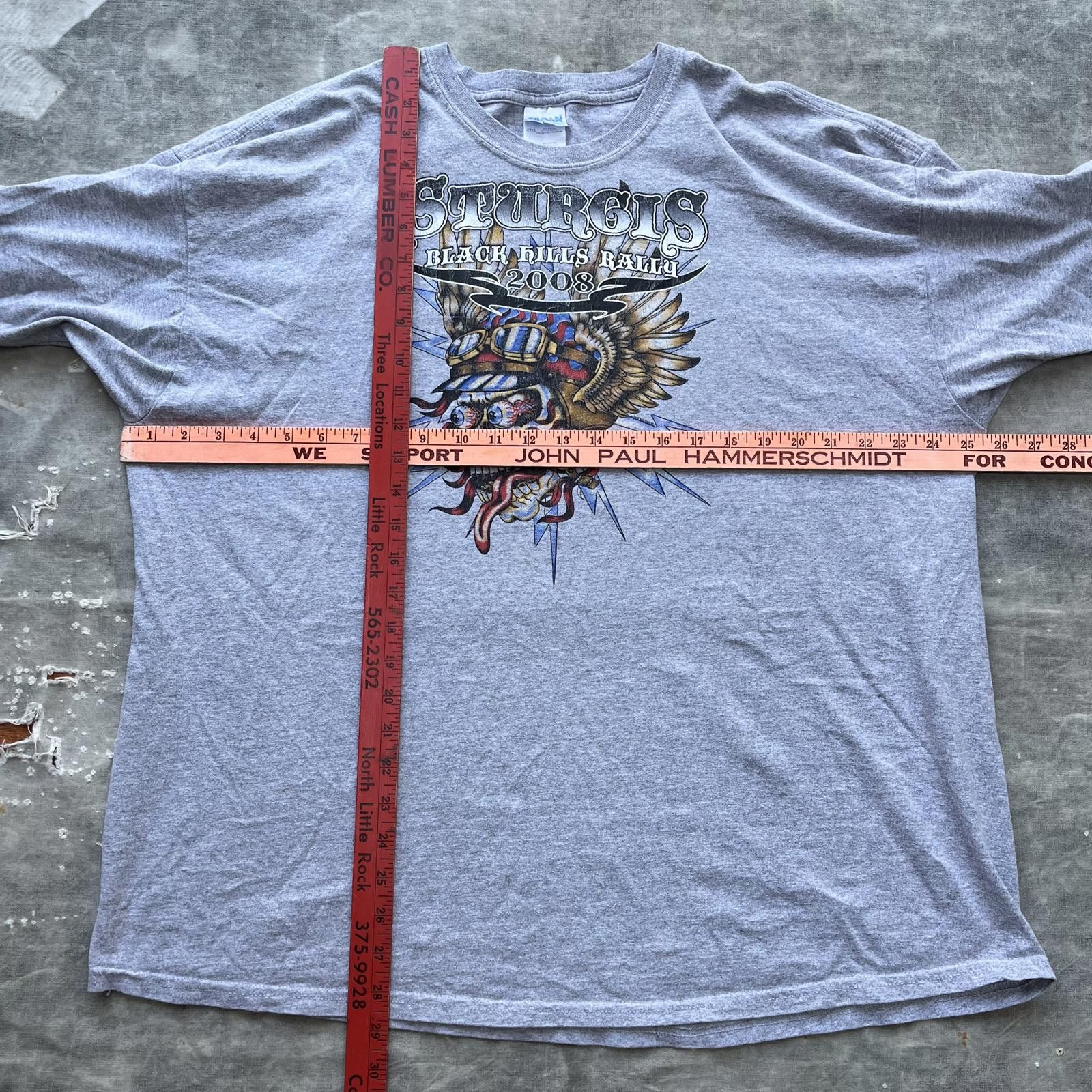 Gildan × Vintage Vintage Y2K Sturgis Skull Motorcycle Ed Hardy Grunge Shirt Size US XXL / EU 58 / 5 - 3 Thumbnail