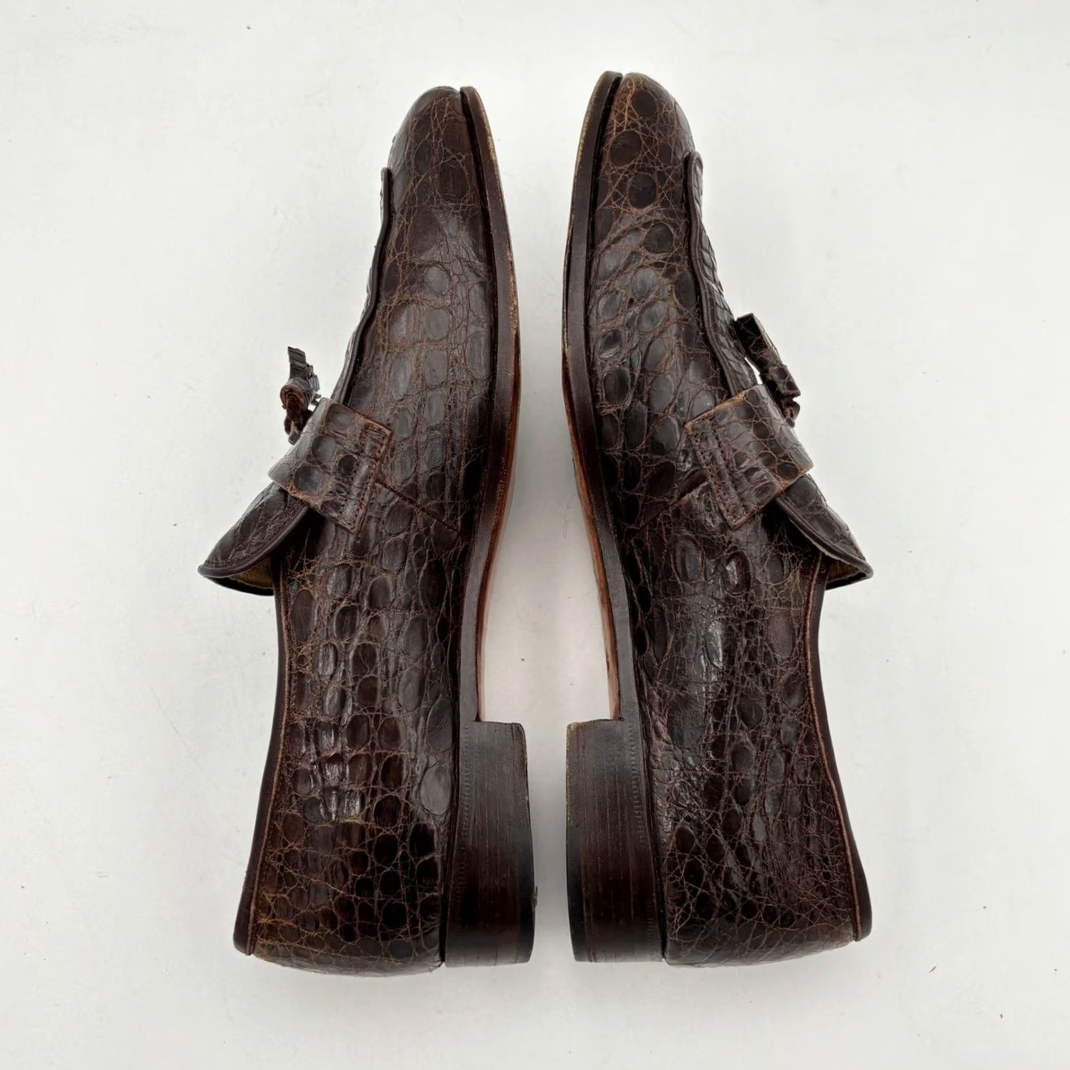 Vintage VINTAGE Mayer Loafers Men's 8D Crocodile Tassel Brown Size US 8 / EU 41 - 7 Thumbnail