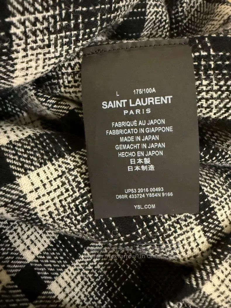 Other YSL SLP Black White Plaid Wool Shirt. Size US L / EU 52-54 / 3 - 3 Thumbnail