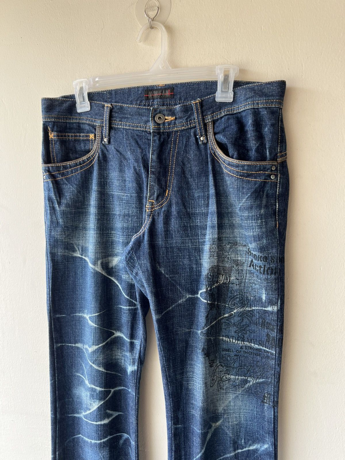 Morgan Homme RARE Morgan Homme Japan Distressed Denim Flare Jeans Size US 31 - 19 Thumbnail