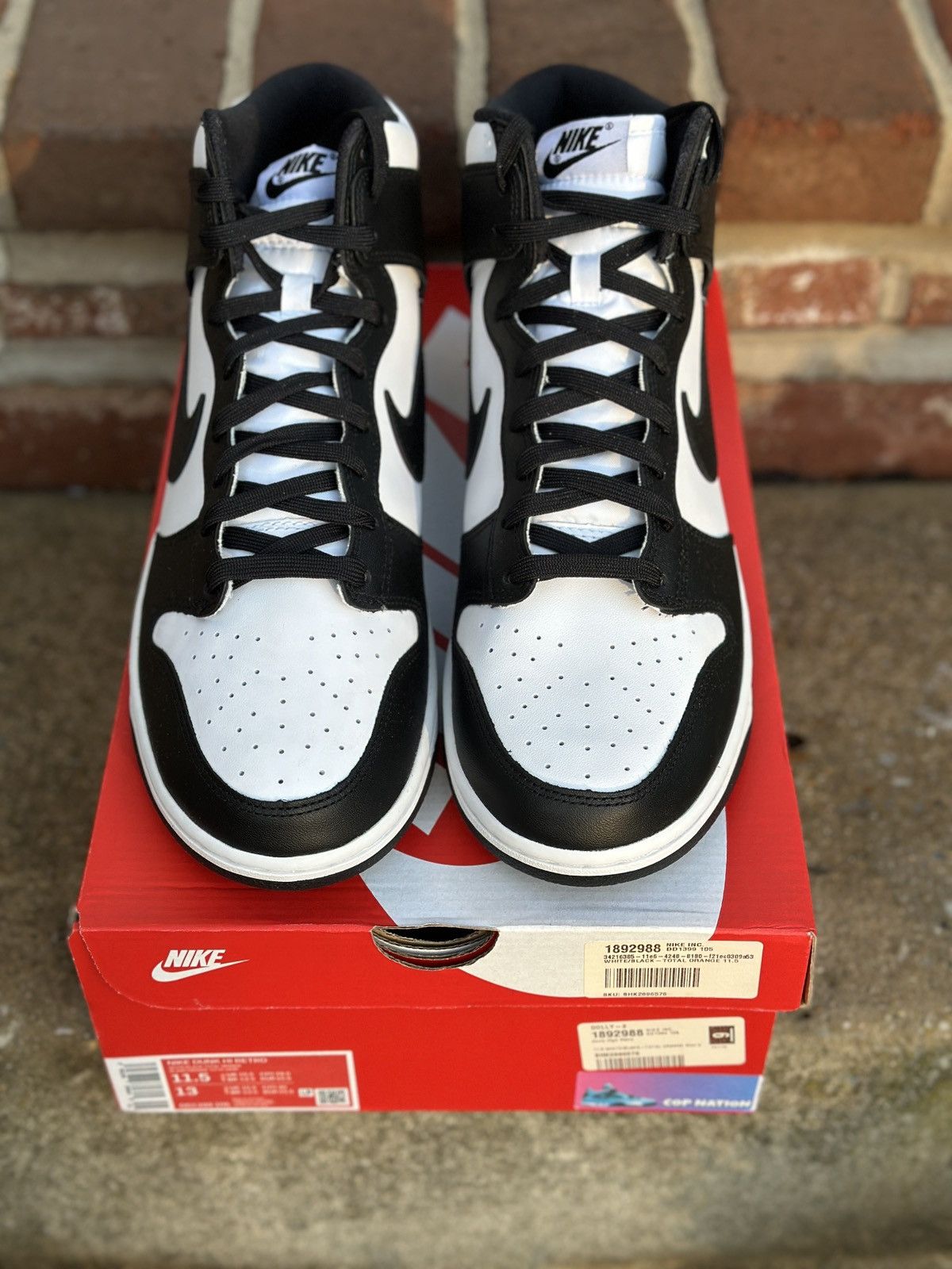 Nike Nike Dunk High Panda Black White (11.5M) Size US 11.5 / EU 44-45 - 3 Thumbnail