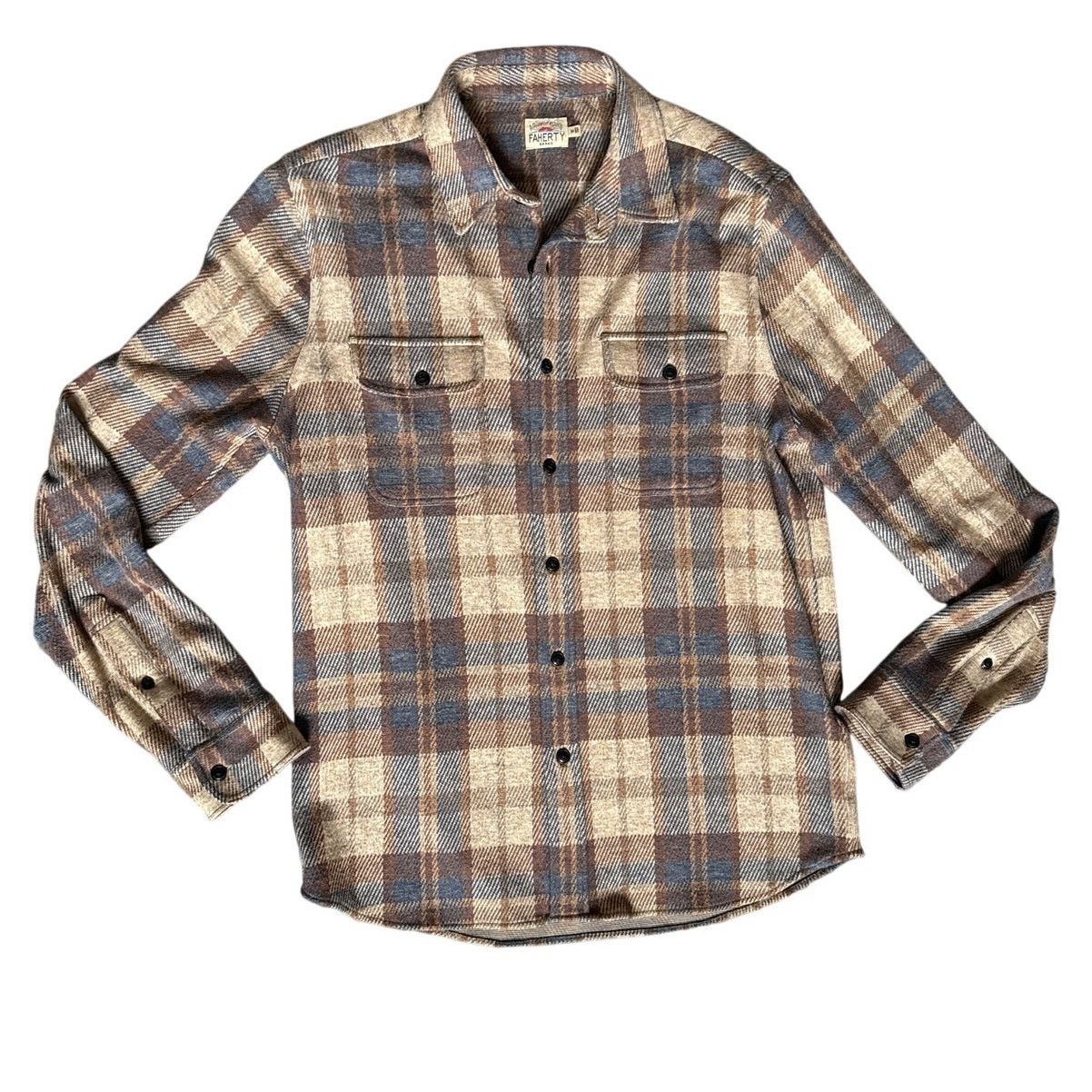 Faherty Faherty Men's Brown Plaid Flannel Size Medium Size US M / EU 48-50 / 2 - 1 Thumbnail
