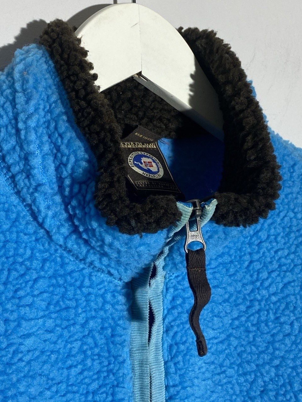 Napapijri Vintage Napapijri Flag Logo Baby Blue Fleece 1/4 zip Size US XL / EU 56 / 4 - 11 Thumbnail