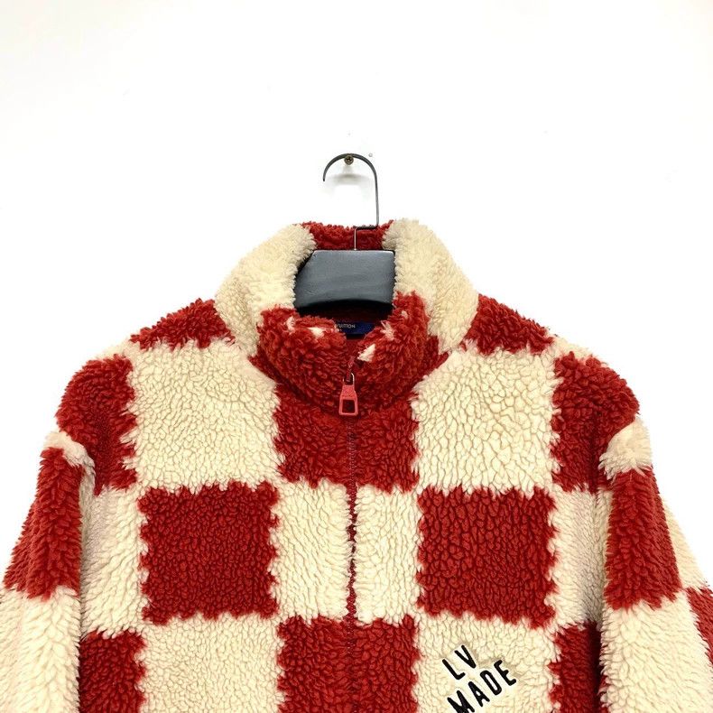 Louis Vuitton Louis Vuitton White and red checkerboard teddy jacket 2503- Size US XL / EU 56 / 4 - 3 Thumbnail