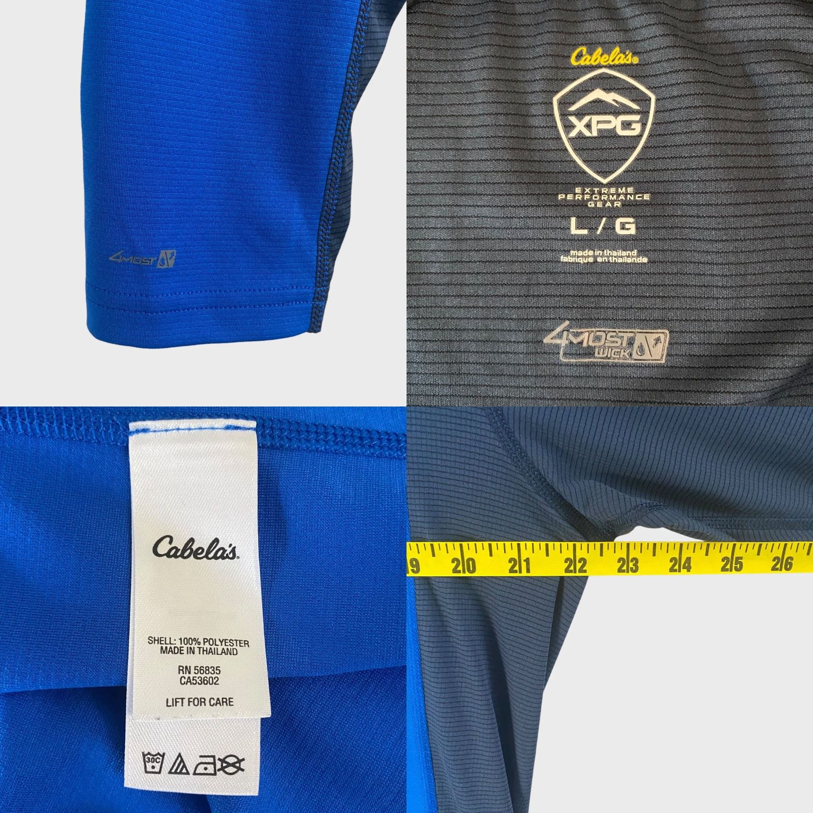 Vintage Cabela's XPG Athletic Base-Layer Shirt Long-Sleeve Mens Large Blue Running Size US L / EU 52-54 / 3 - 8 Thumbnail