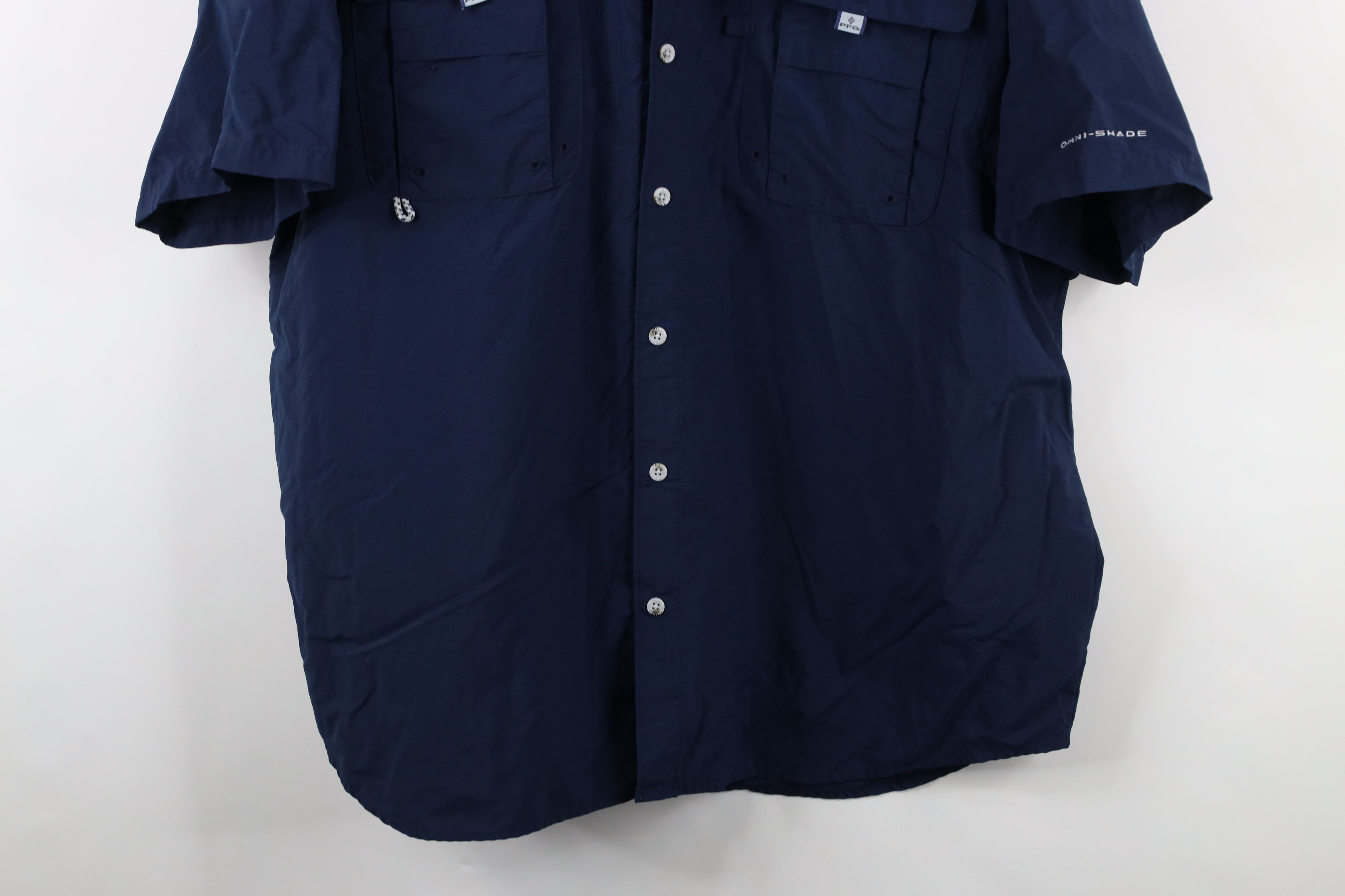 Columbia × Vintage Columbia PFG Performance Fishing Gear Button Shirt Navy Blue Size US XXL / EU 58 / 5 - 3 Thumbnail