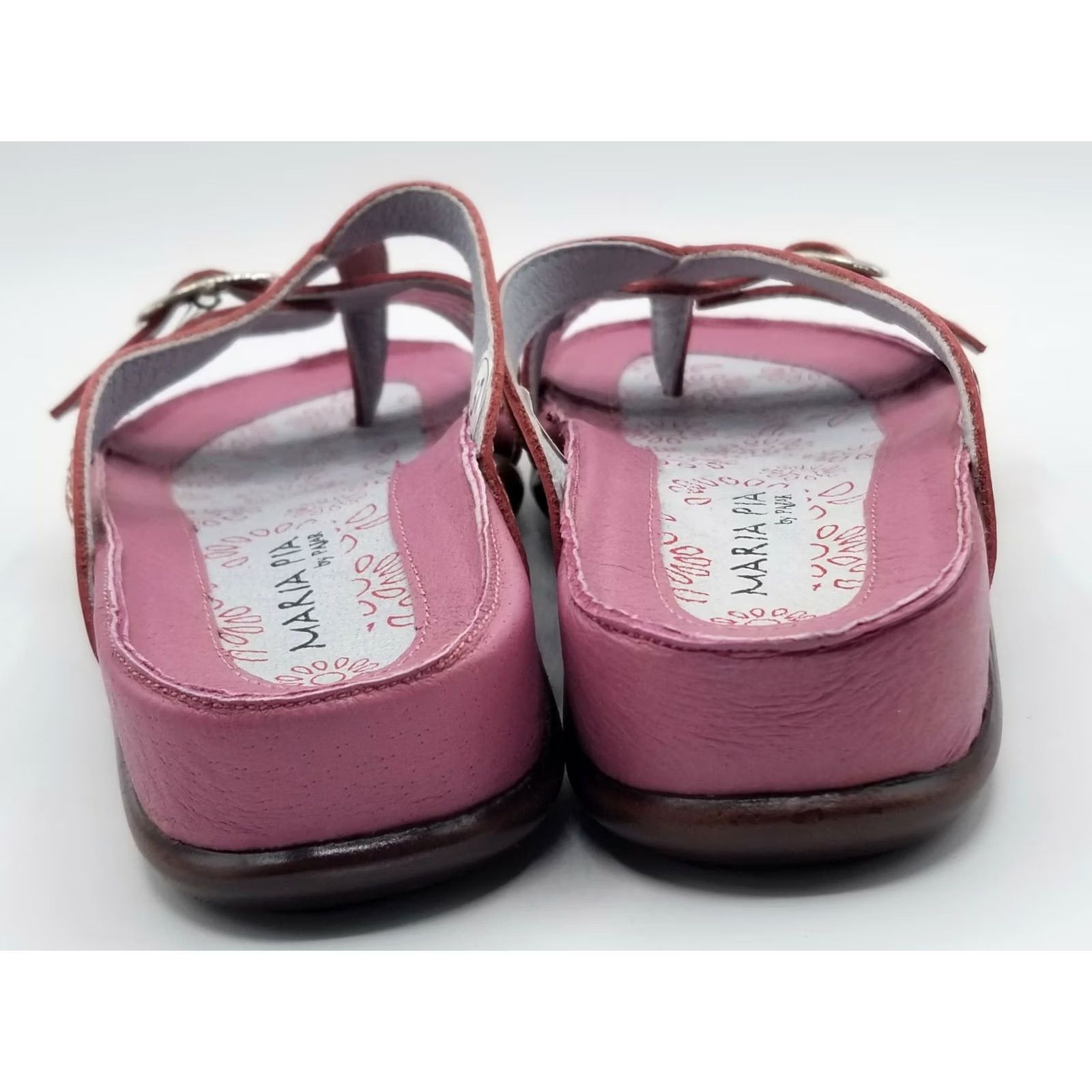 Pajar Pajar Maria Pia Pink Leather Sandals Roma-P01 US 5 EUR 37 Slip-On Womens Sandal Spring Summer Leather Pink Size US 5 / IT 35 - 3 Thumbnail