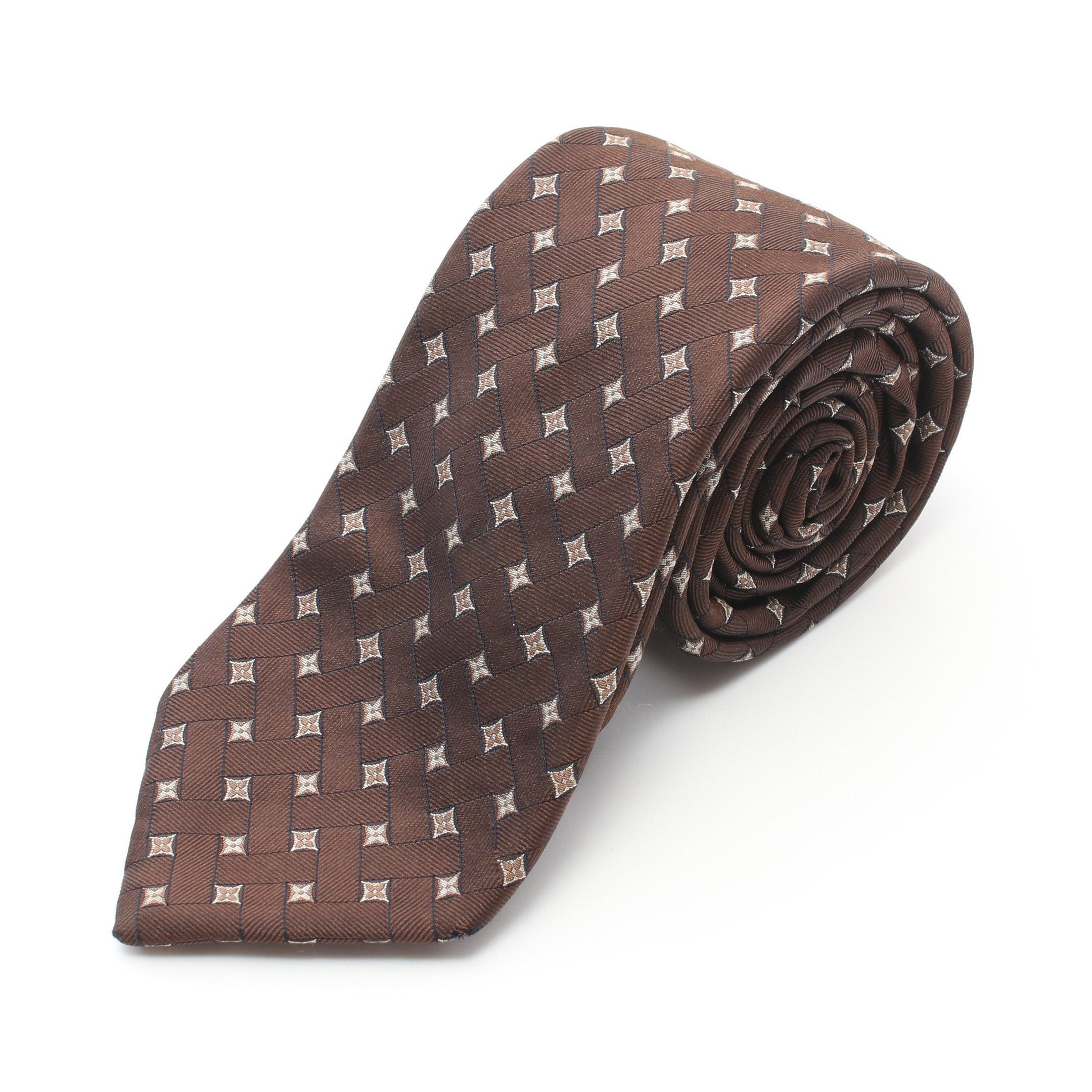 Louis Vuitton Louis Vuitton Tie Silk Brown Size ONE SIZE - 1 Thumbnail