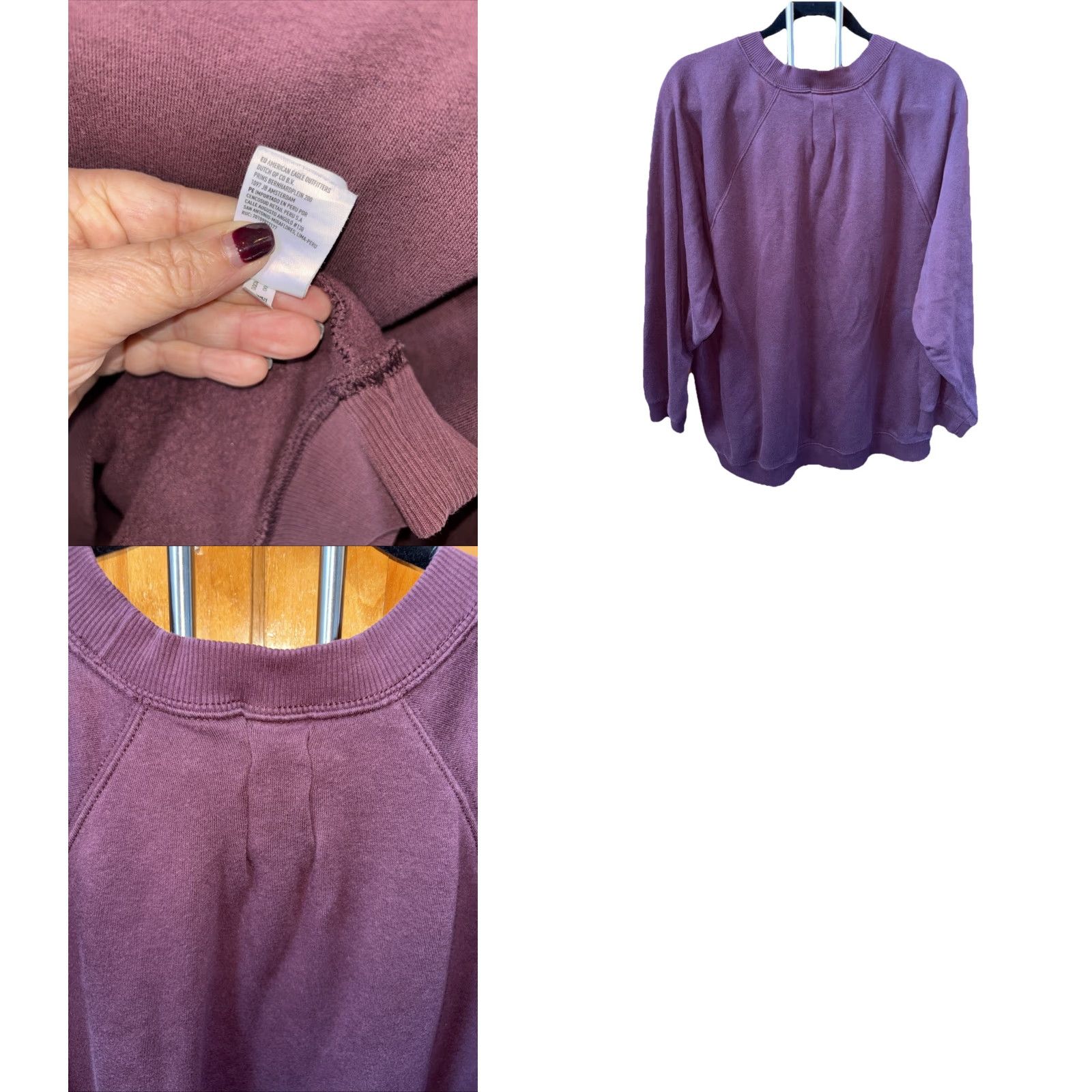 American Eagle Outfitters VINTAGE American Eagle Outfitters Sweatshirt Ahh Amazingly Soft Jegging Fit XL Maroon Size XL / US 12-14 / IT 48-50 - 8 Thumbnail