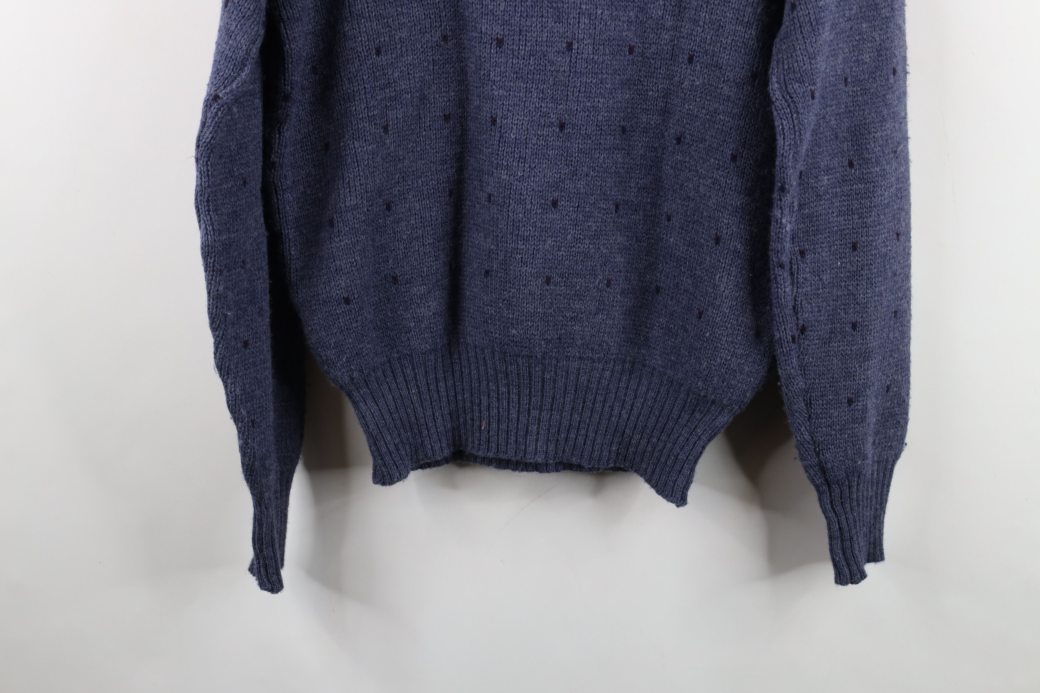 Vintage Vintage 90s Streetwear Wool Ribbed Knit Shawl Sweater Blue Size US M / EU 48-50 / 2 - 9 Thumbnail