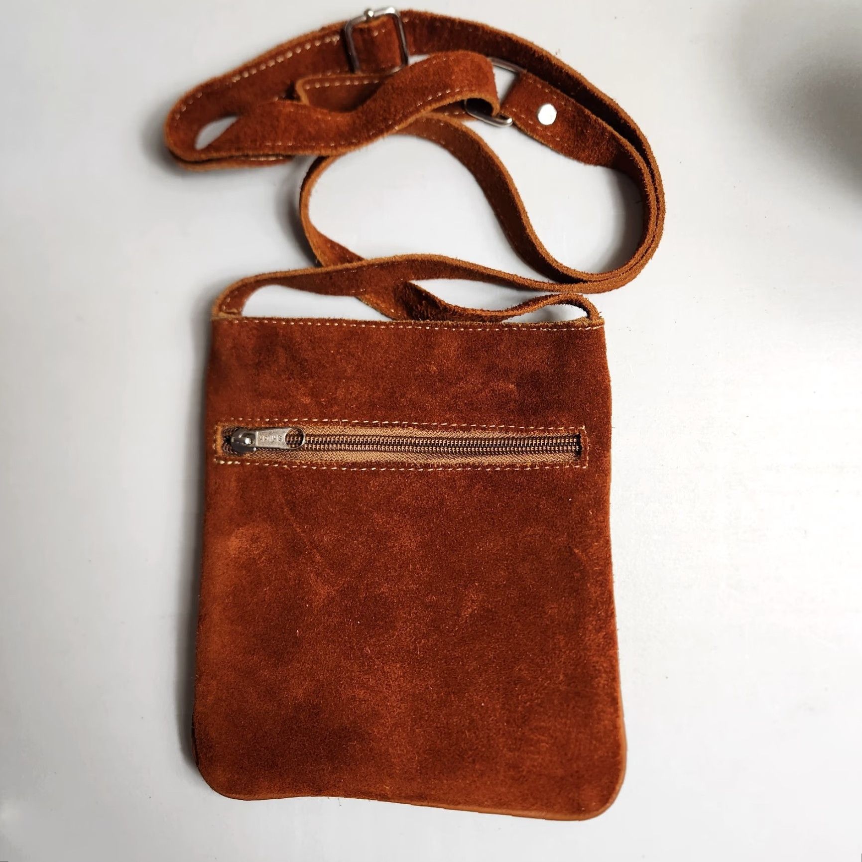 Vintage Shiloh Womens Boho Brown Suede Floral Embroidered Small Crossbody Bag Size ONE SIZE - 4 Thumbnail