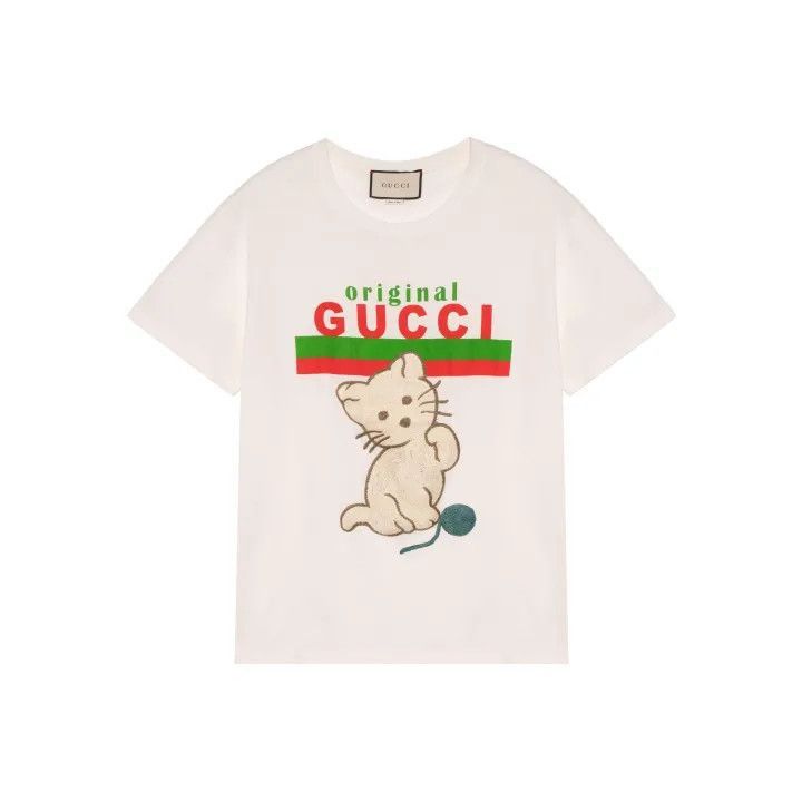 Gucci Gucci Cat Print Casual T-Shirt for Women-2507 Size XS / US 0-2 / IT 36-38 - 5 Thumbnail