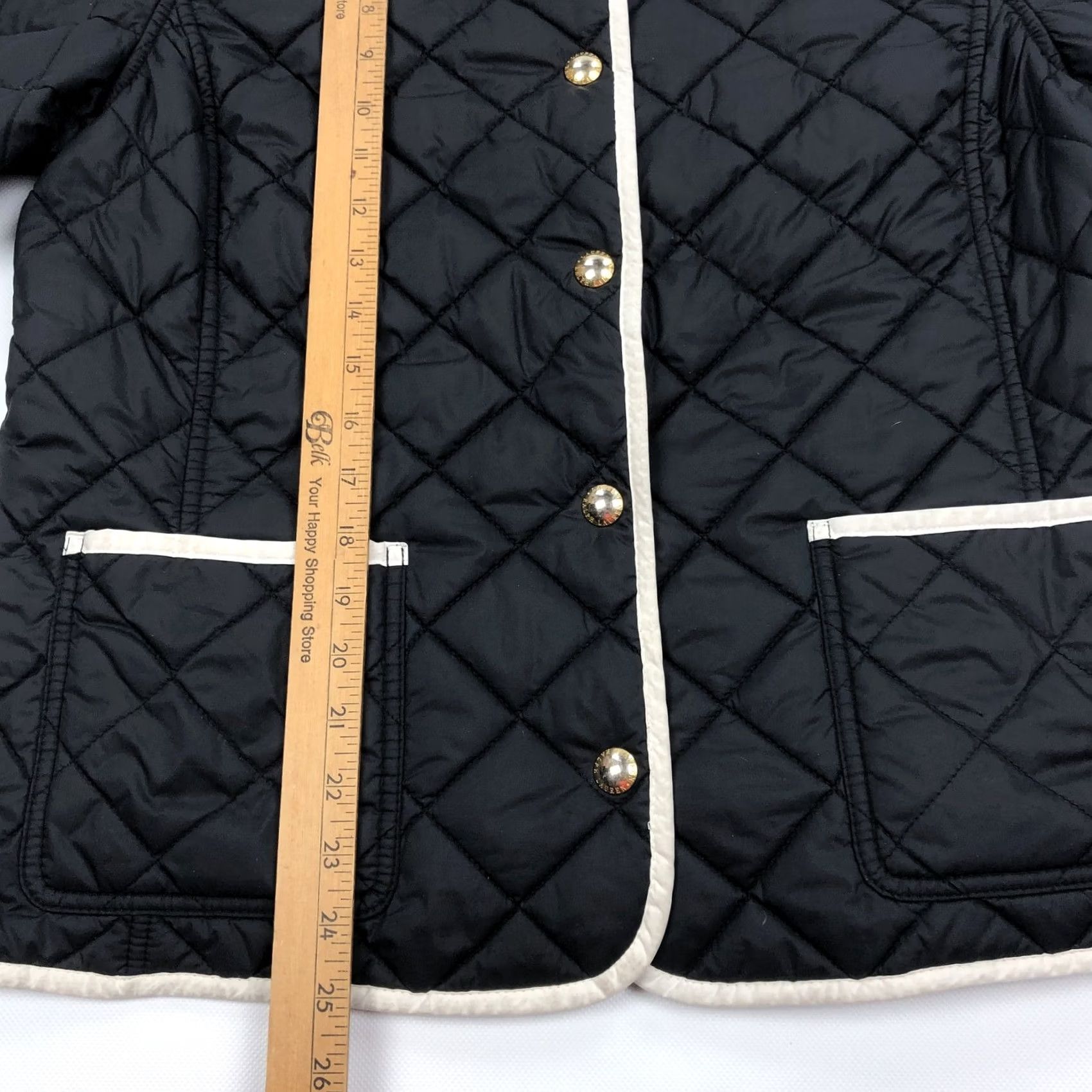 Ralph Lauren Lauren Ralph Lauren Women's Black Quilted Jacket Coat Gold Snaps Trim Size L Size L / US 10 / IT 46 - 7 Thumbnail