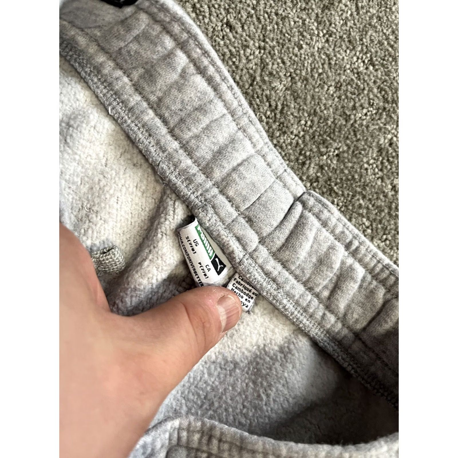 Puma PUMA Unisex Jogger Pants Size S Gray Fleece Cotton Drawstring Pockets Size US 29 - 3 Thumbnail