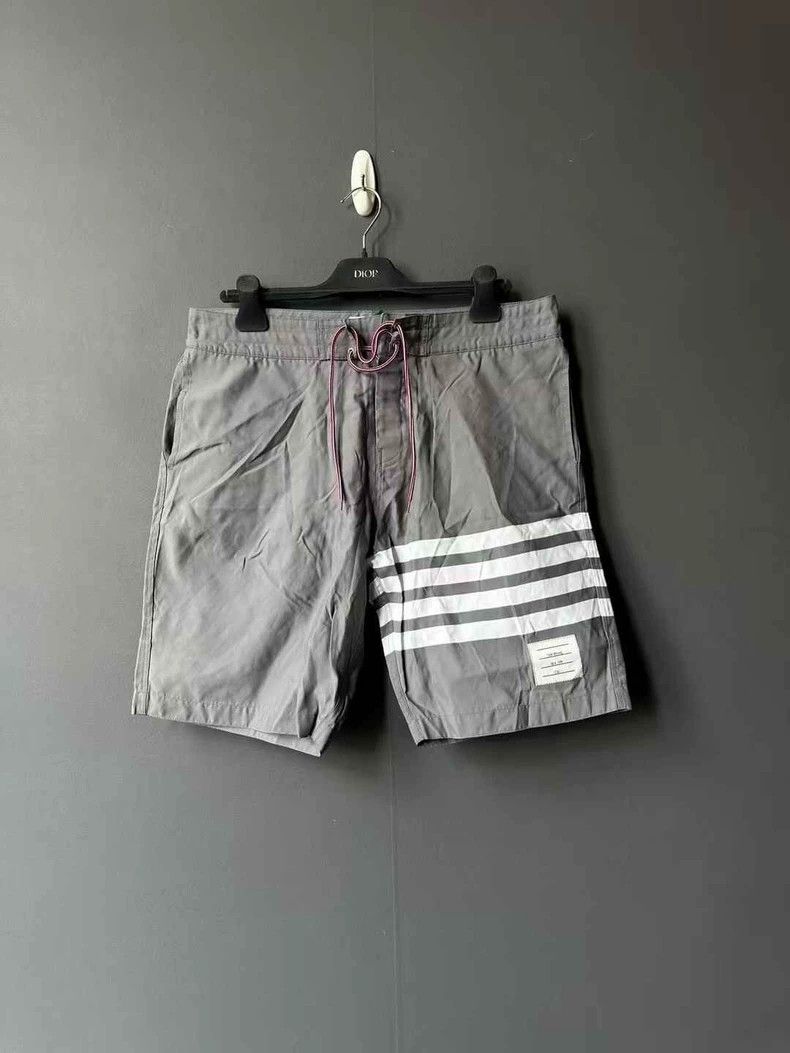 Thom Browne Gray Striped Shorts - dmc