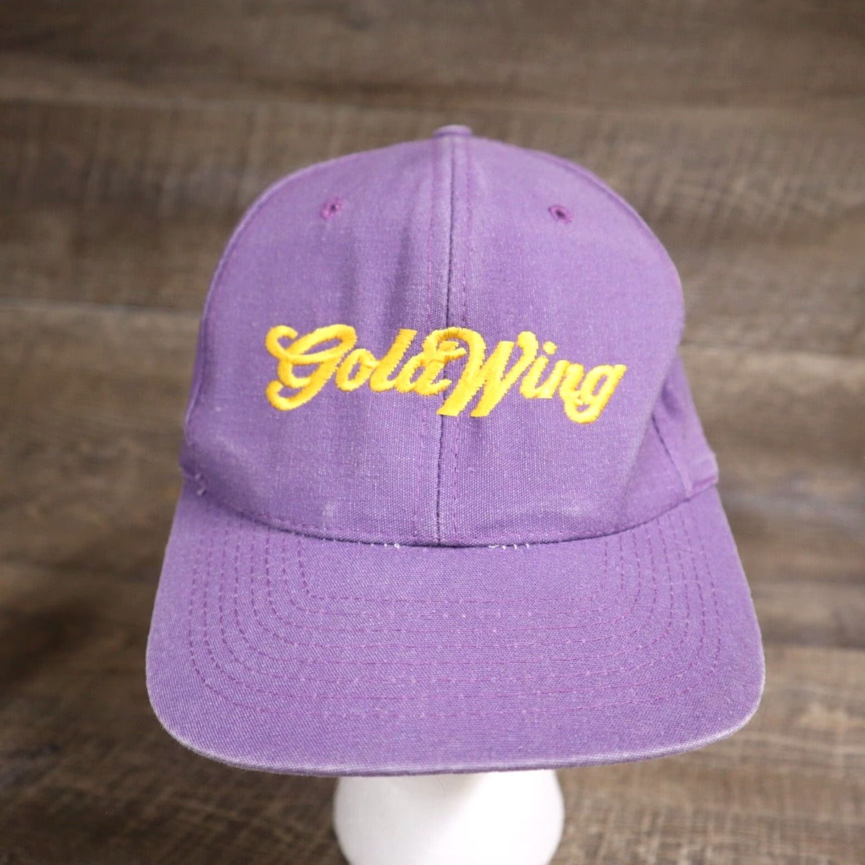 Honda VINTAGE Honda Goldwing Purple Gold Motorcycle Hat Cap Embroidered Snapback Size ONE SIZE - 2 Thumbnail