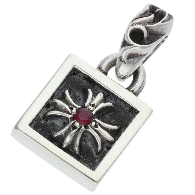 Chrome Hearts Chrome Hearts Framed CH Plus Ruby Necklace Size ONE SIZE - 1 Thumbnail