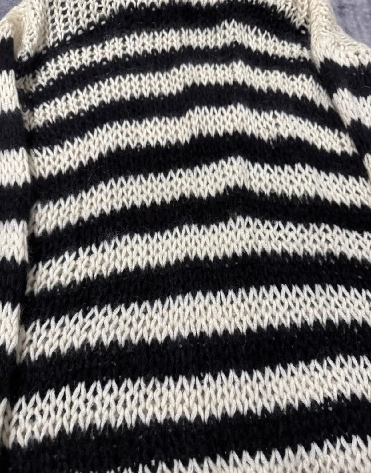 Saint Laurent Paris Saint Laurent (SLP) 15FW Black/White Wool Stripe Sweater Size US XS / EU 42 / 0 - 3 Thumbnail