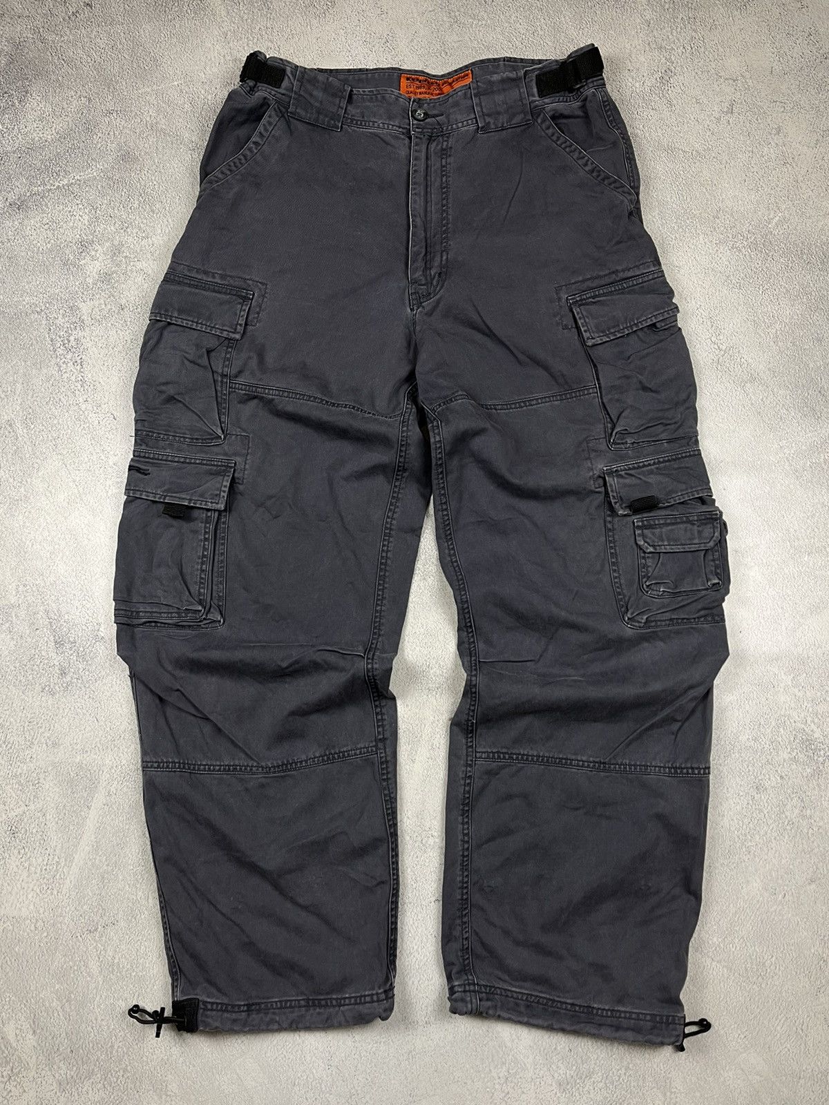 Dirty Kenvelo Distressed faded MULTI POCKET BAGGY PANTS