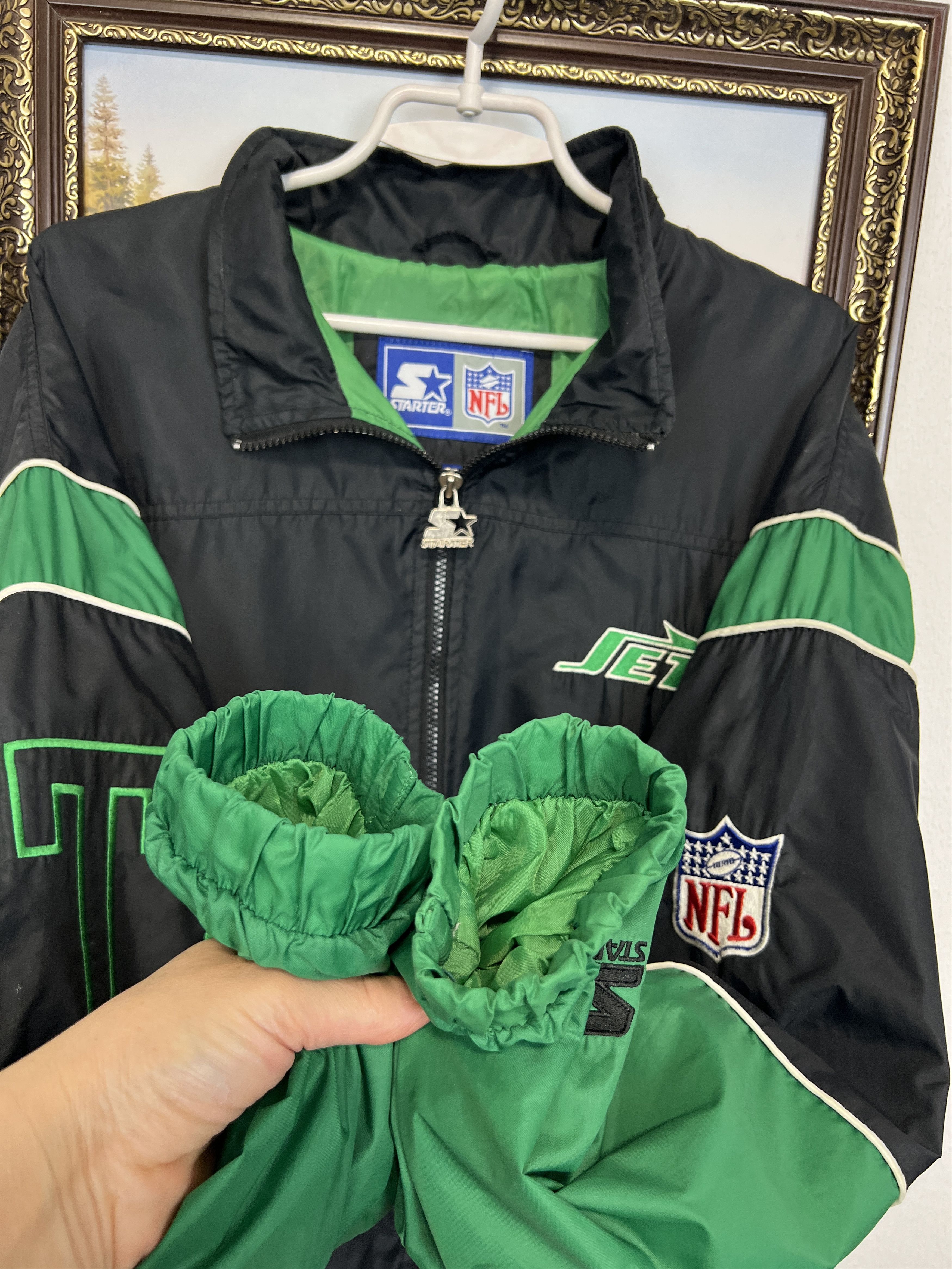 Starter Vintage 90's New York Jets Jacket NFL Track Top Zip Rare Size US L / EU 52-54 / 3 - 8 Thumbnail