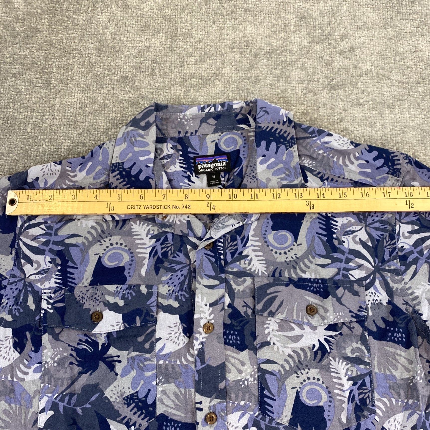 Patagonia Patagonia Shirt Mens Medium Blue Floral Button Up Outdoors S/S Organic Cotton Size US M / EU 48-50 / 2 - 6 Thumbnail