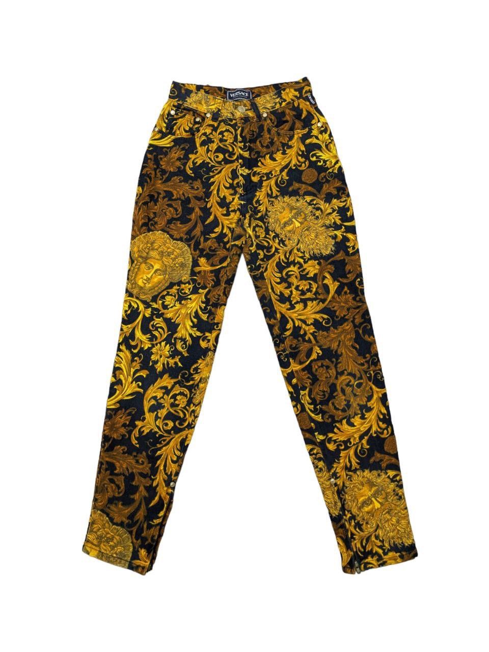 Vintage Versace Baroque Printed High Waist Jeans